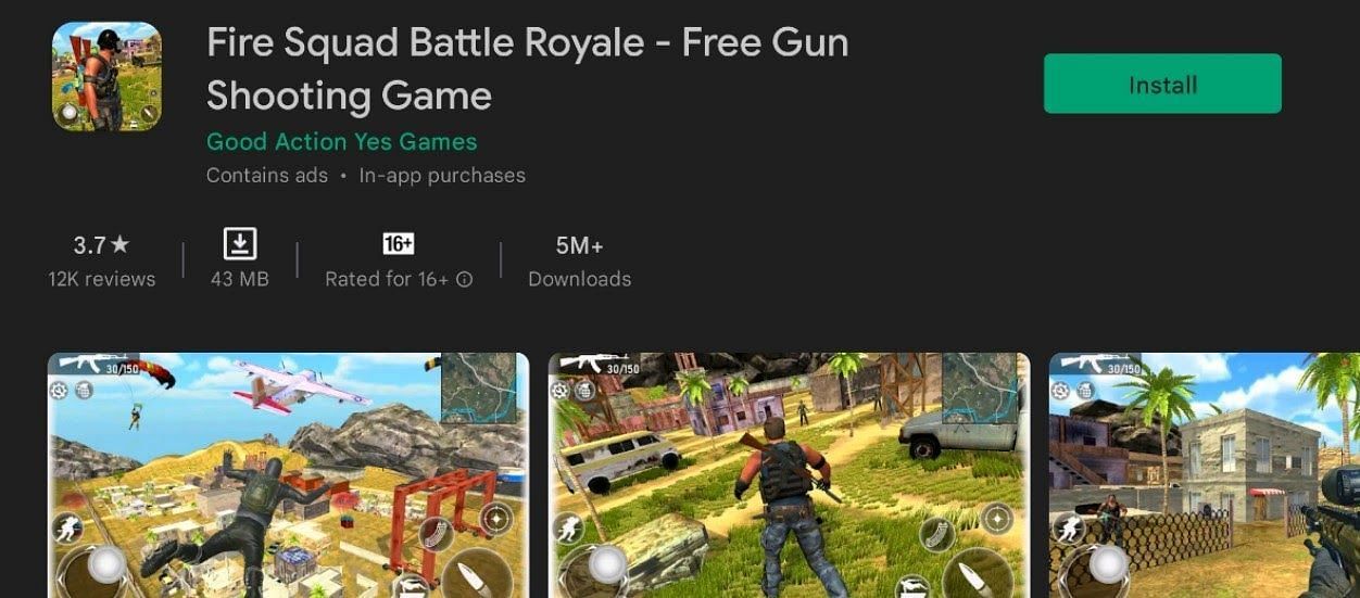 Fire Squad Battle Royale - Free Gun Shooting Game (Image via Google Play Store)