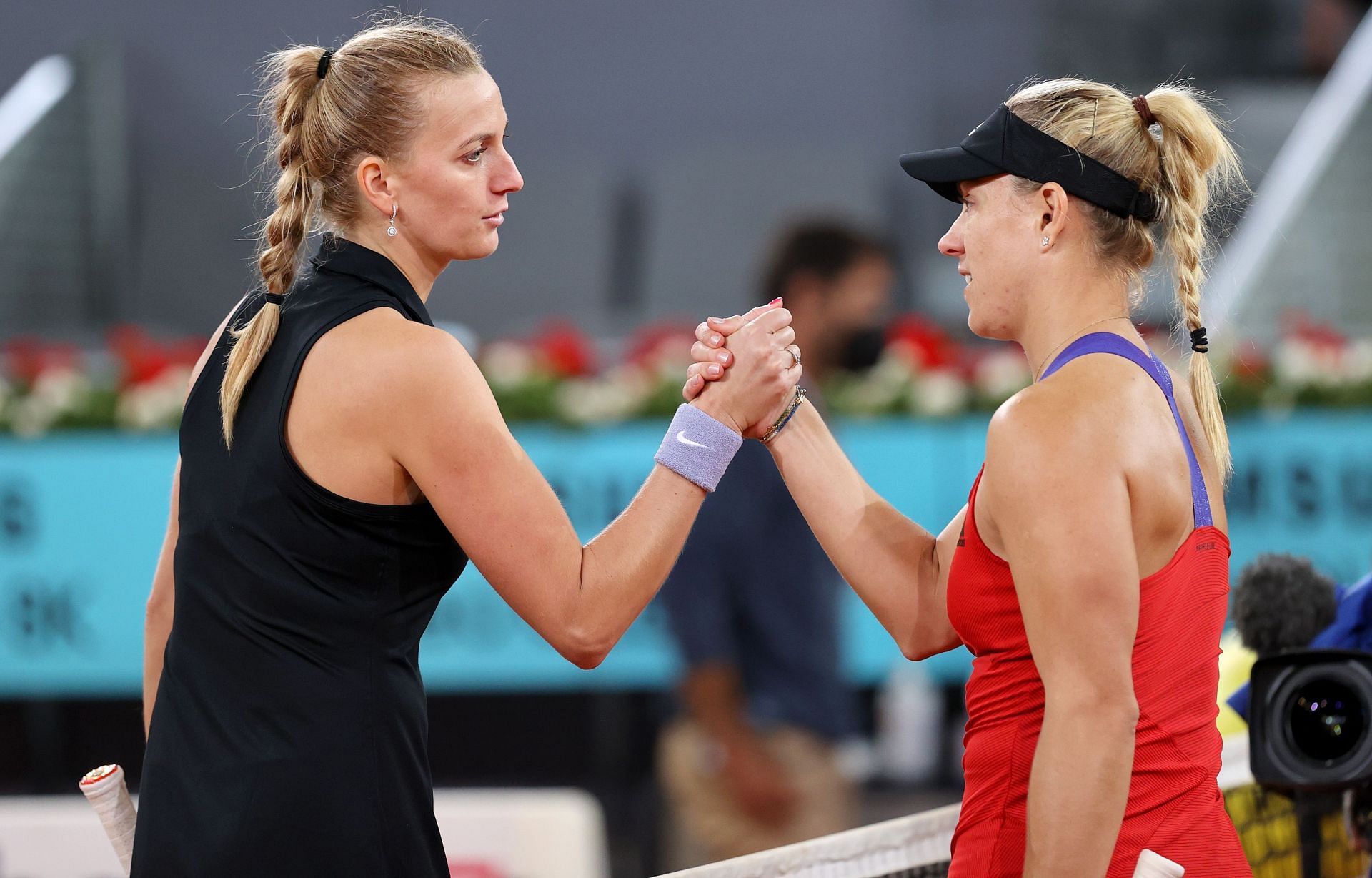 Petra Kvtiova (L) and Angelique Kerber played thrice in 2021.