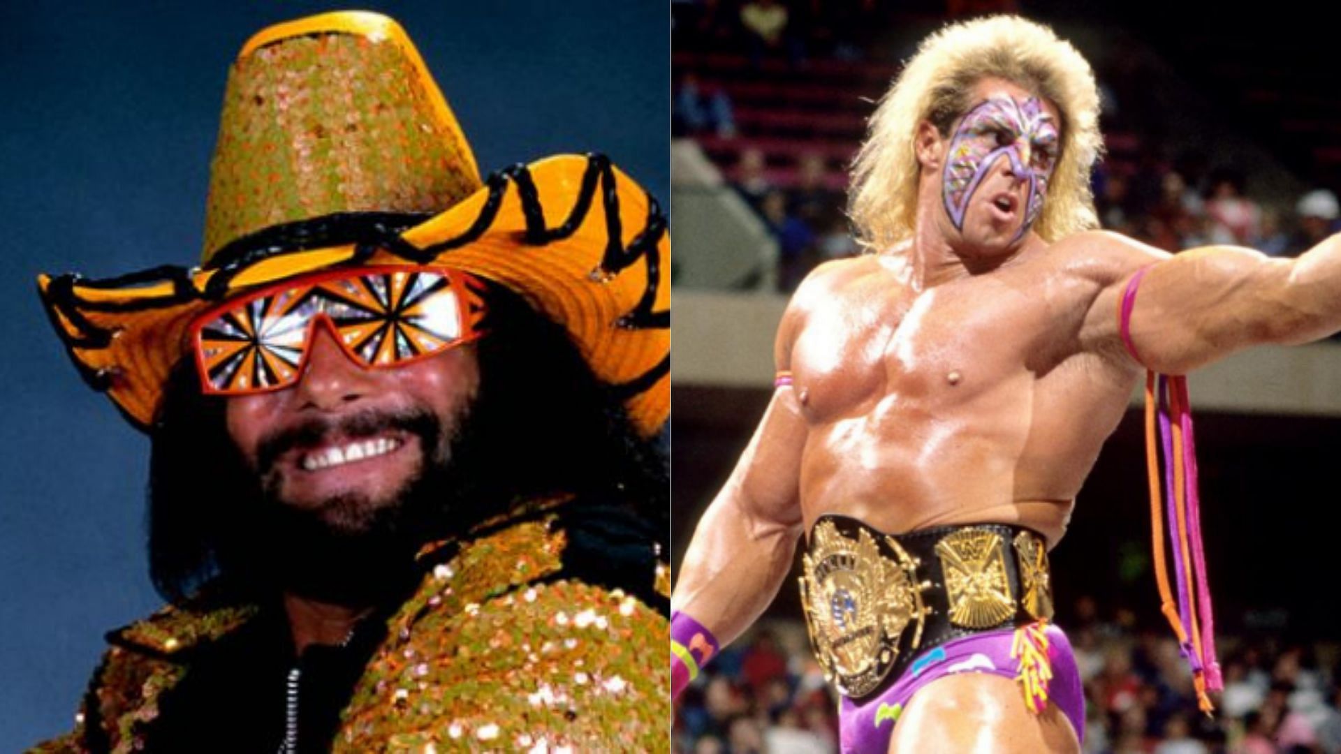Randy Savage (left); The Ultimate Warrior (right)