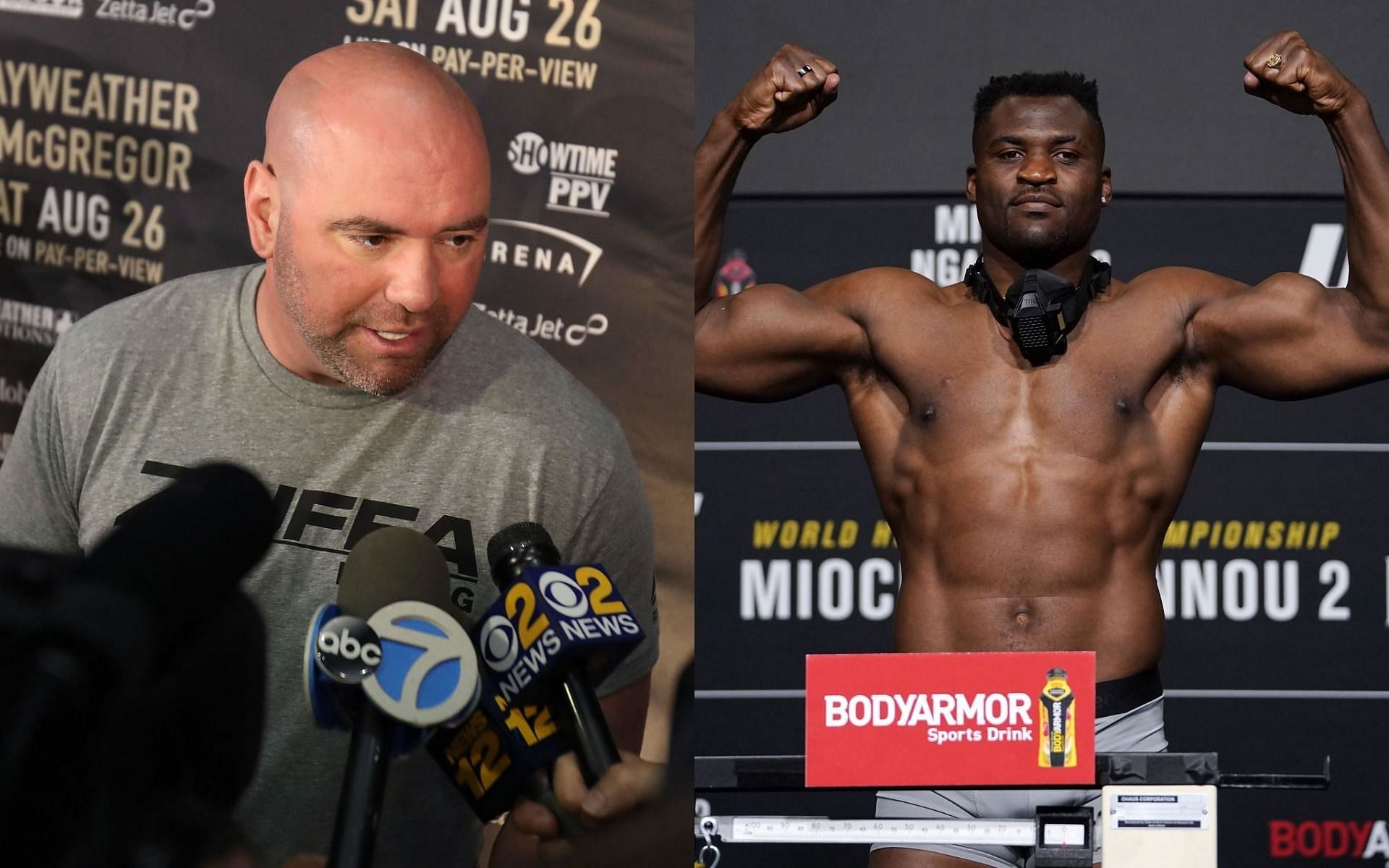 Dana White (left) Francis Ngannou (right)