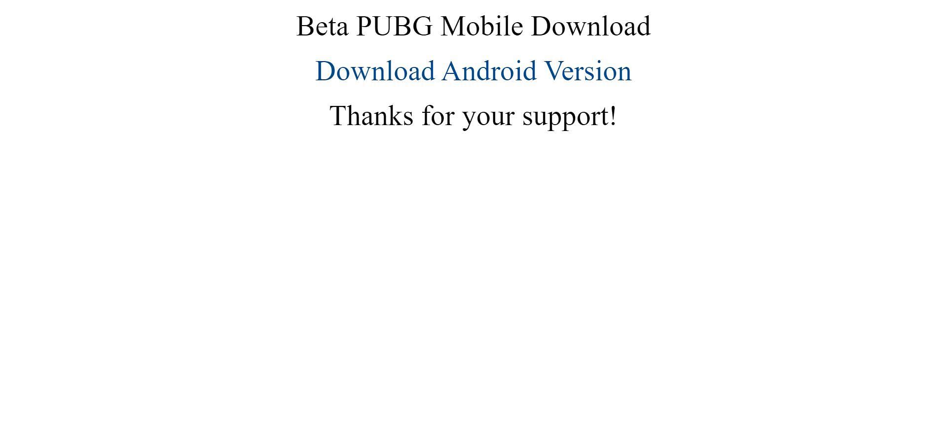 The page from which players need to download the beta APK (Image via PUBG Mobile)