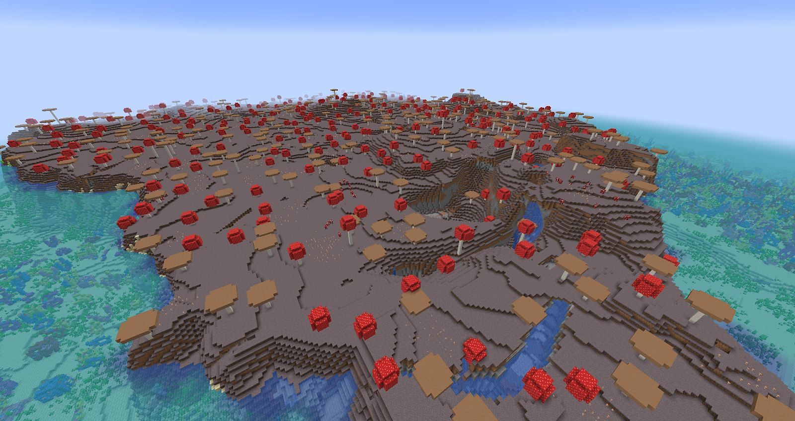 Glitched mushroom island 1.18 seed (Image via Mojang)