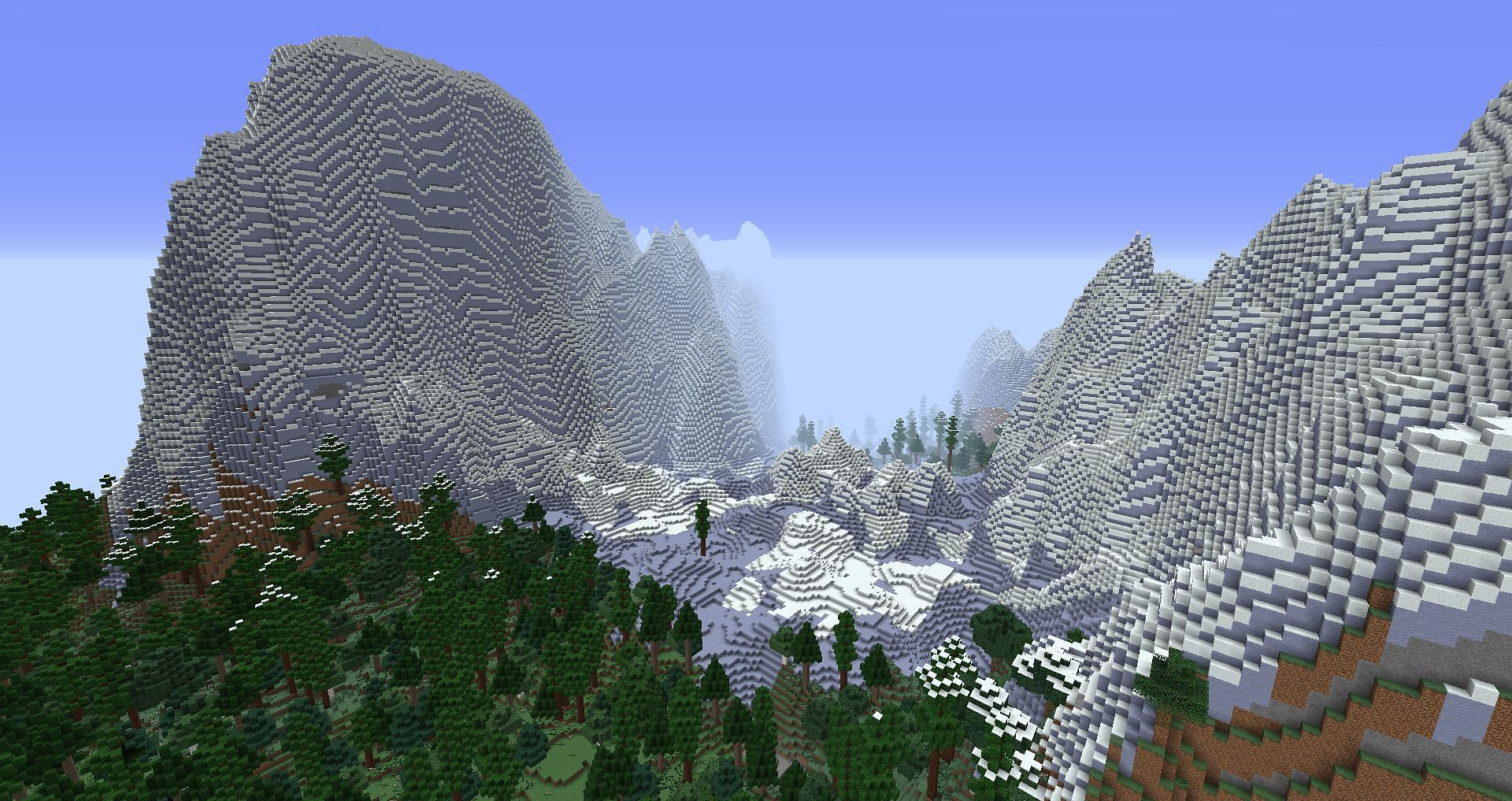 Mountain biomes in Minecraft 1.18 update (Image via Minecraft)