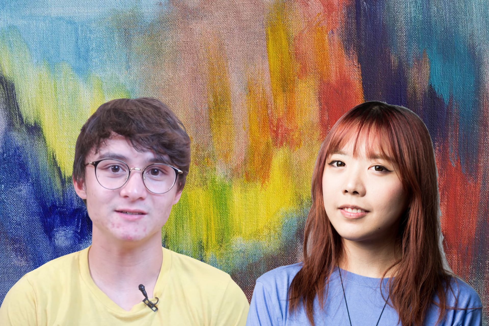 LilyPichu drops her new art in front of Michael (Image via SportsKeeda)