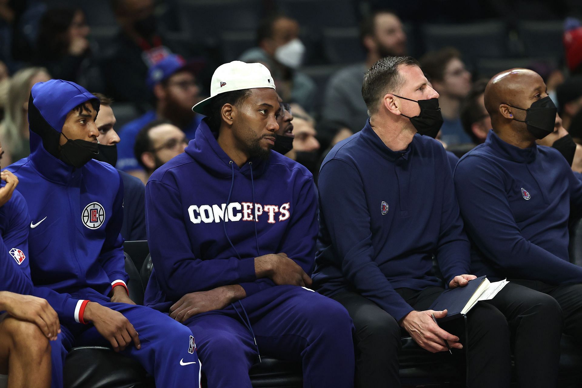 Kawhi Leonard of the LA Clippers on the bench