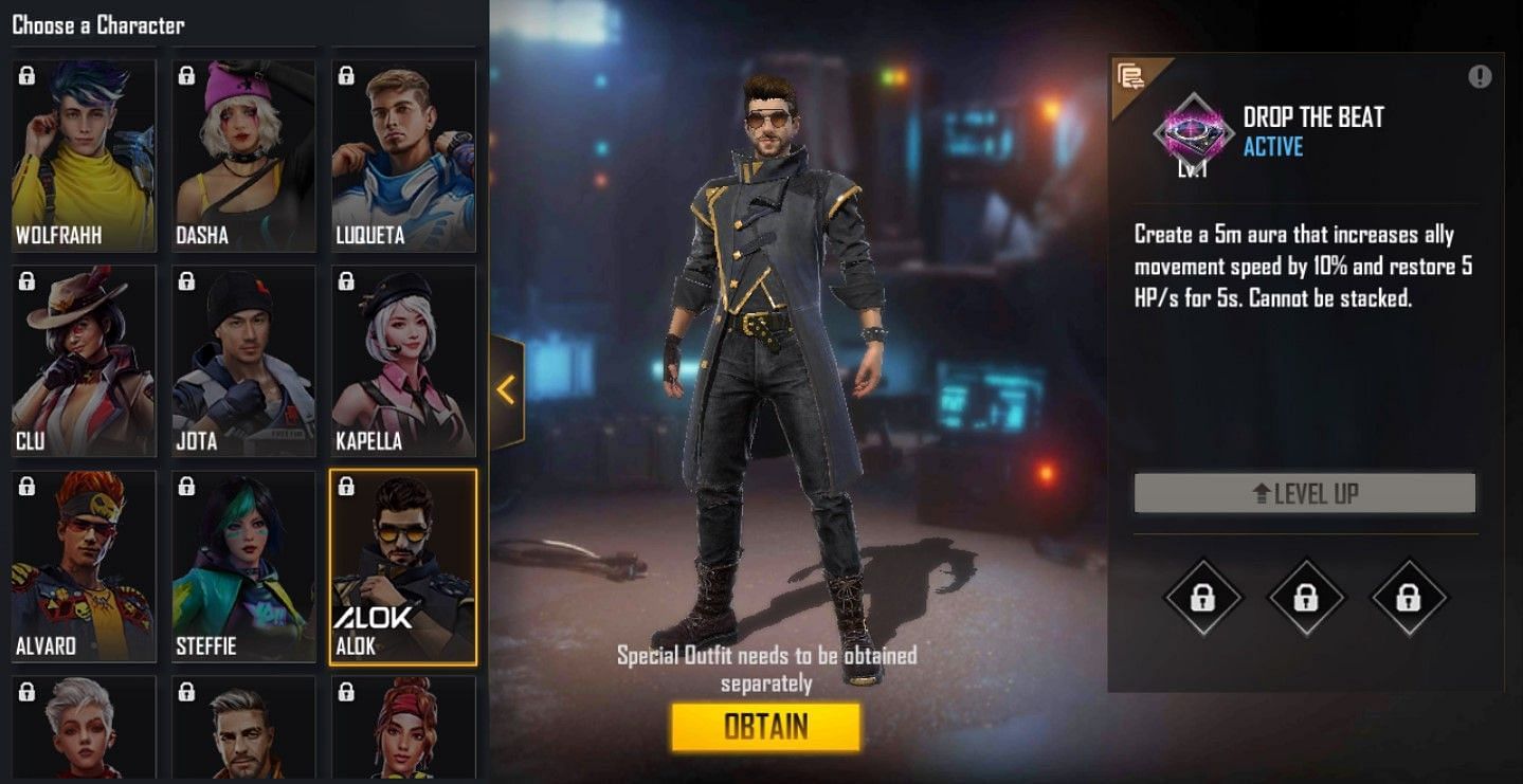 Alok aids in HP gain and increased movement speed (Image via Free Fire)