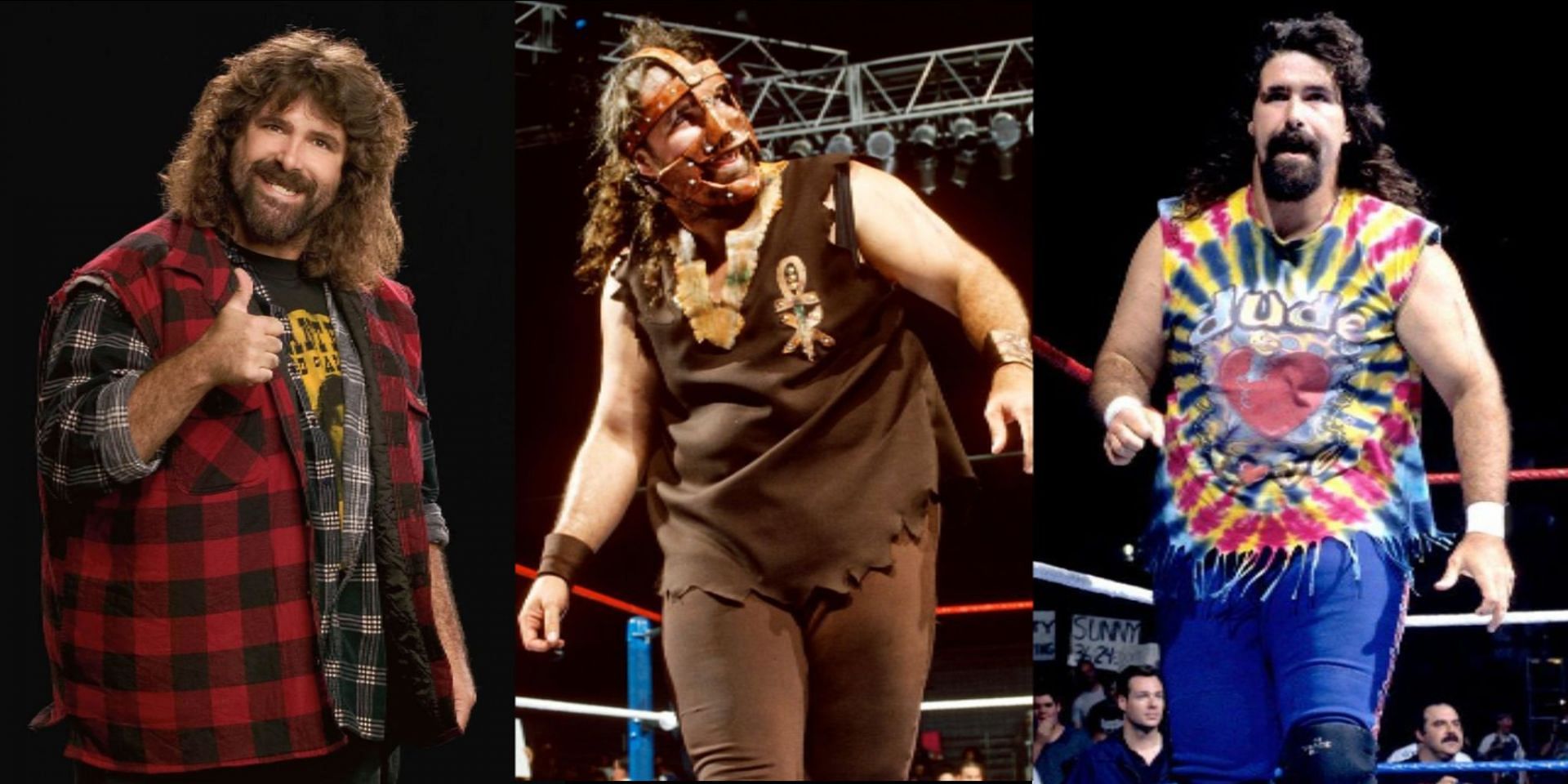 The three faces of Mick Foley: Cactus Jack, Mankind and Dude Love