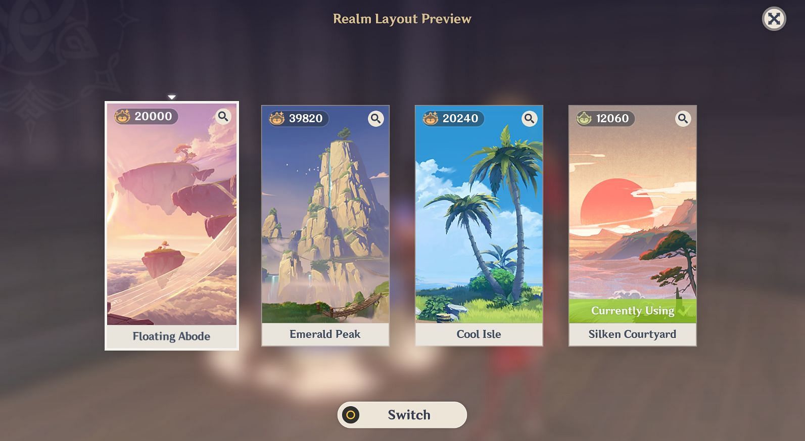 Players can unlock all realm layouts in Serenitea Pot (Image via Genshin Impact)