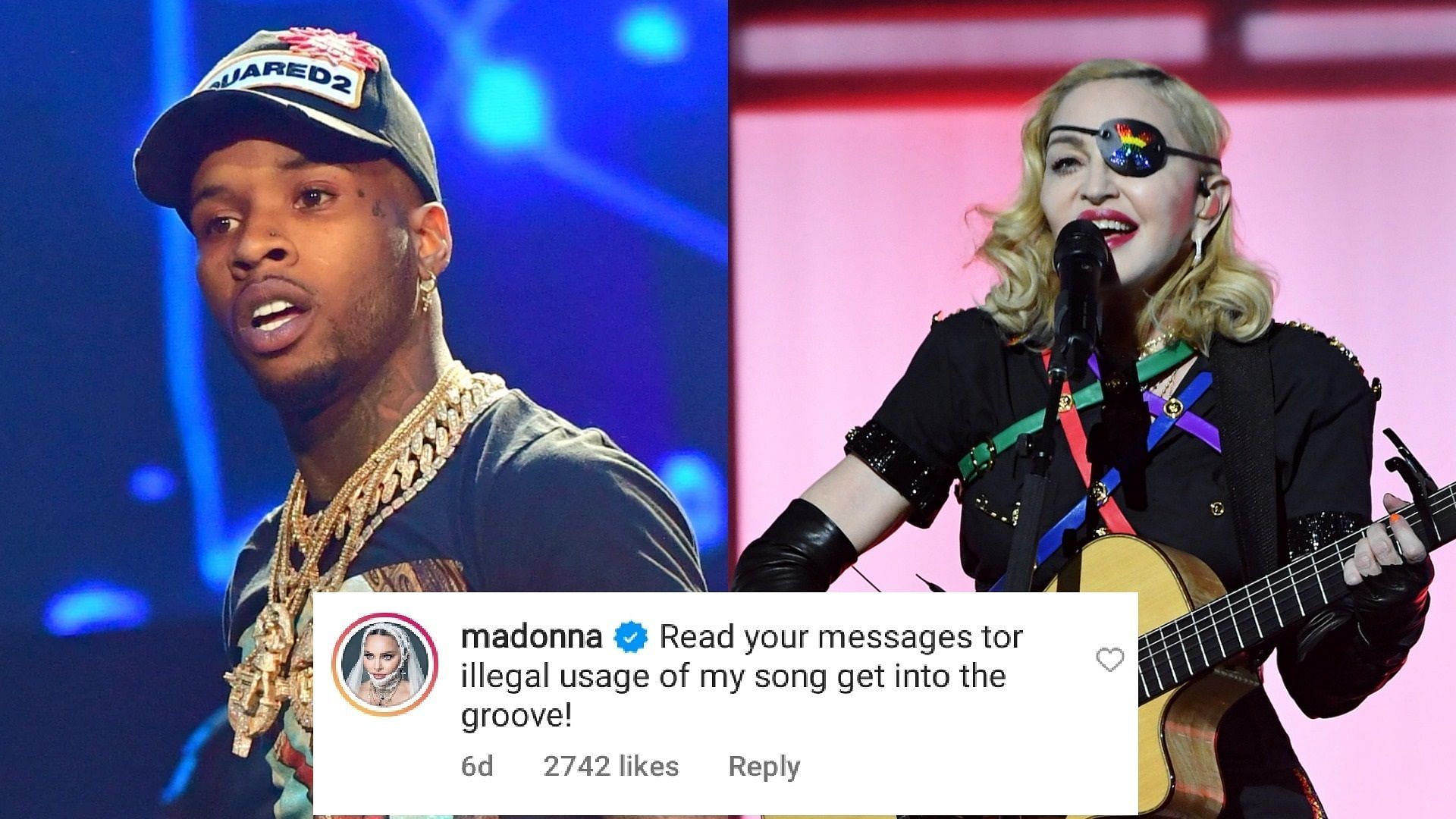 Tory Lanez and Madonna (Images via Getty Images)