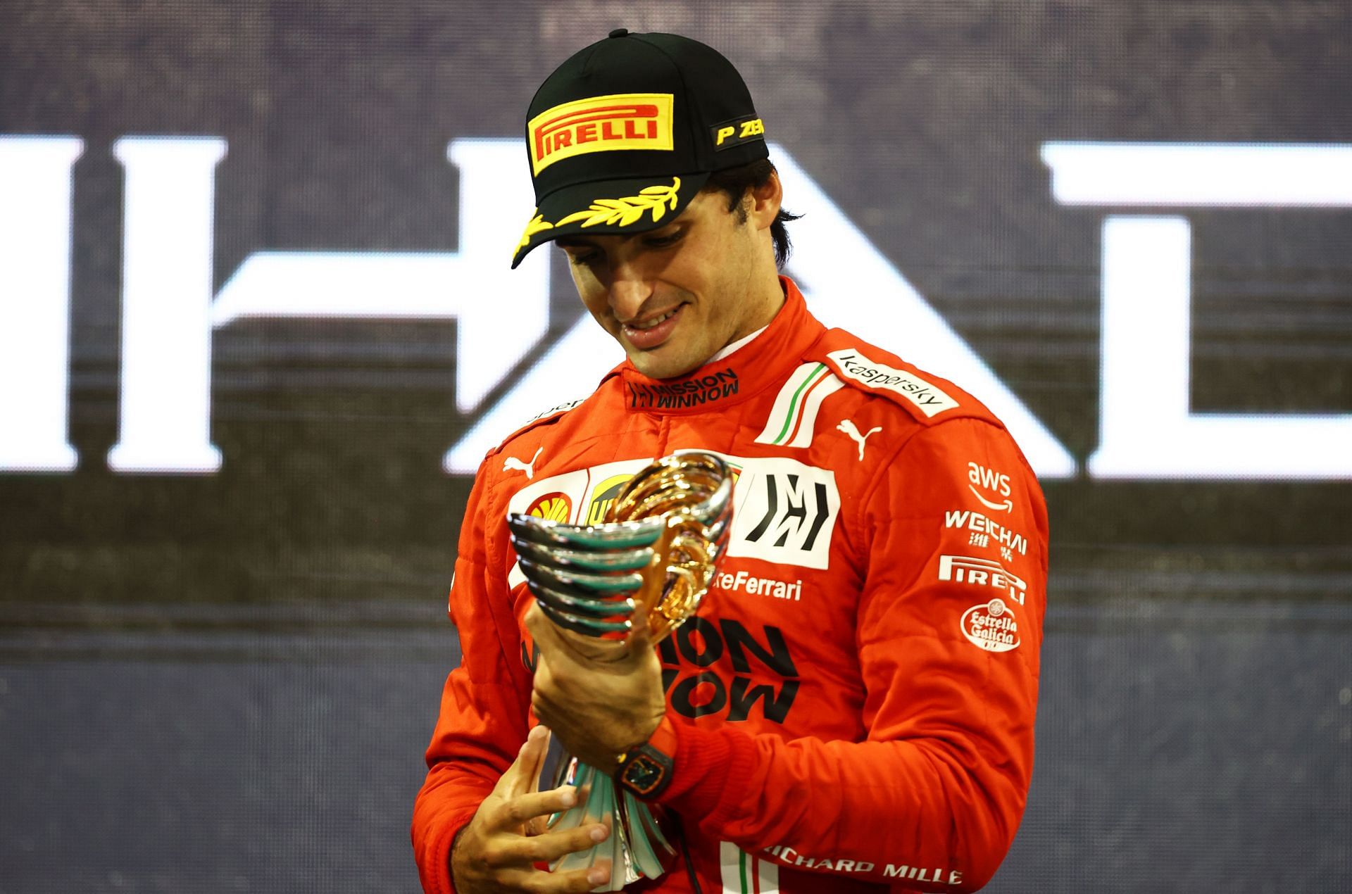 Carlos Sainz secured his fourth podium finish for Ferrari at the 2021 Abu Dhabi Grand Prix.