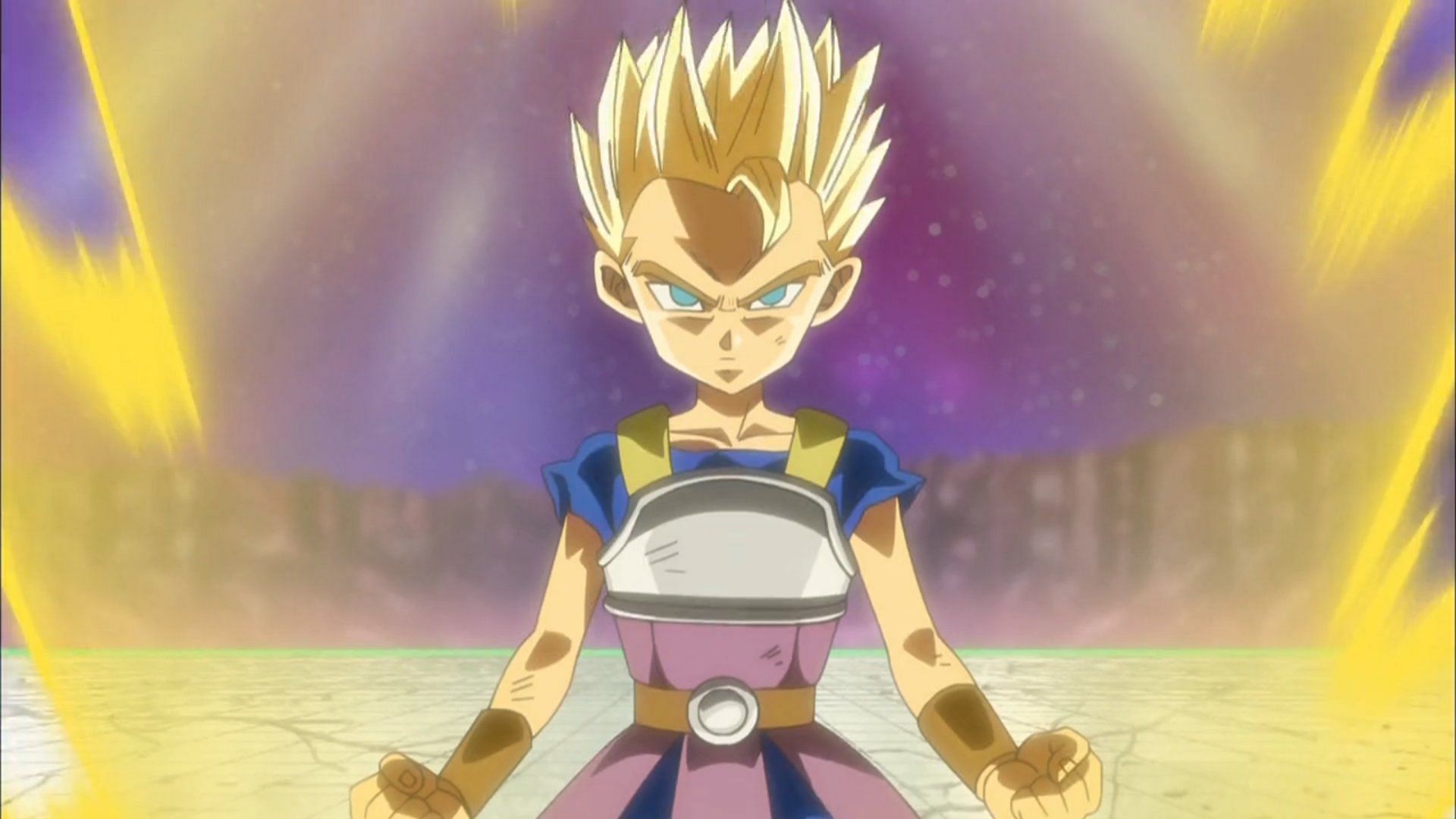 Super Saiyan Cabba as seen during the Dragon Ball Super anime. (Image via Toei Animation)