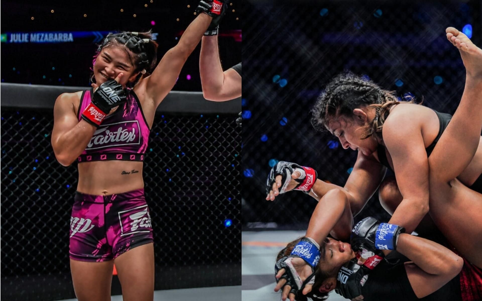 Stamp Fairtex (left) and Ritu Phogat (right) will co-headline ONE: Winter Warriors to conclude ONE Championship&#039;s atomweight Grand Prix tournament. (Images courtesy of ONE Championship)