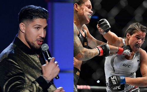 Brendan Schaub (L) via La Times Twitter and Amanda Nunes vs. Julianna Pena (R) via UFC