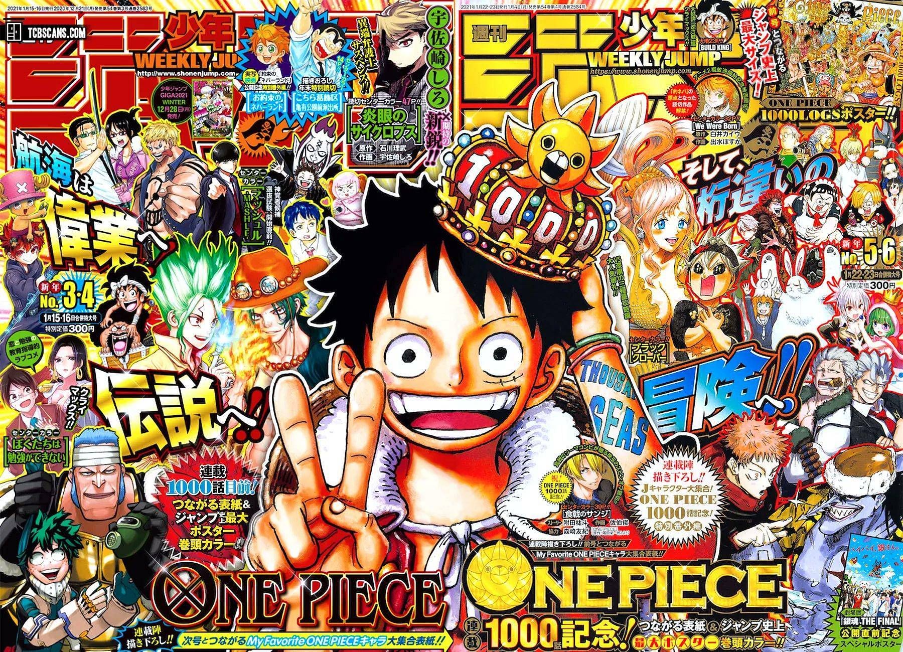 Shonen Jump Cover of One Piece Chapter 1000 (Image via Viz)