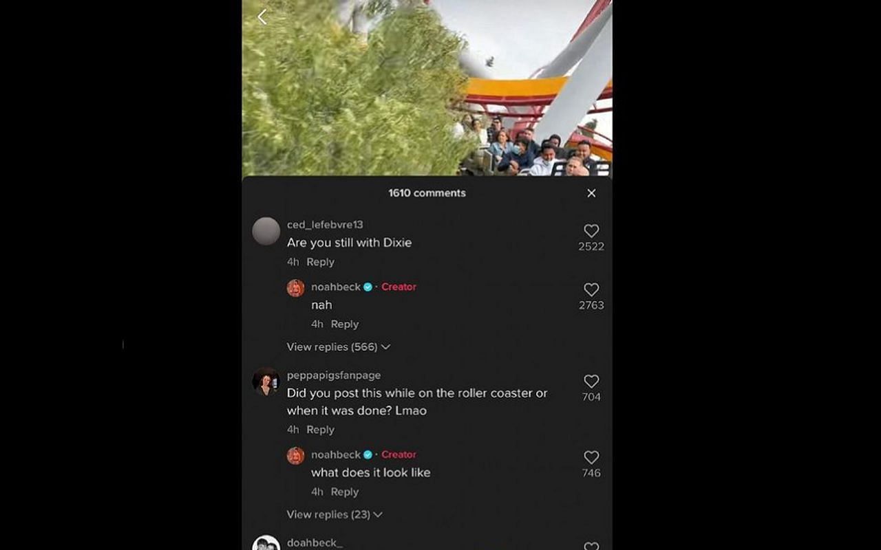 Screenshot of the reply made by Noah to the comment (Image via defnoodles/Instagram)