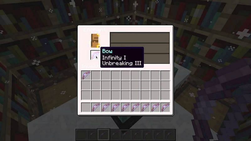 Infinity enchantment on a bow (Image via Minecraft)