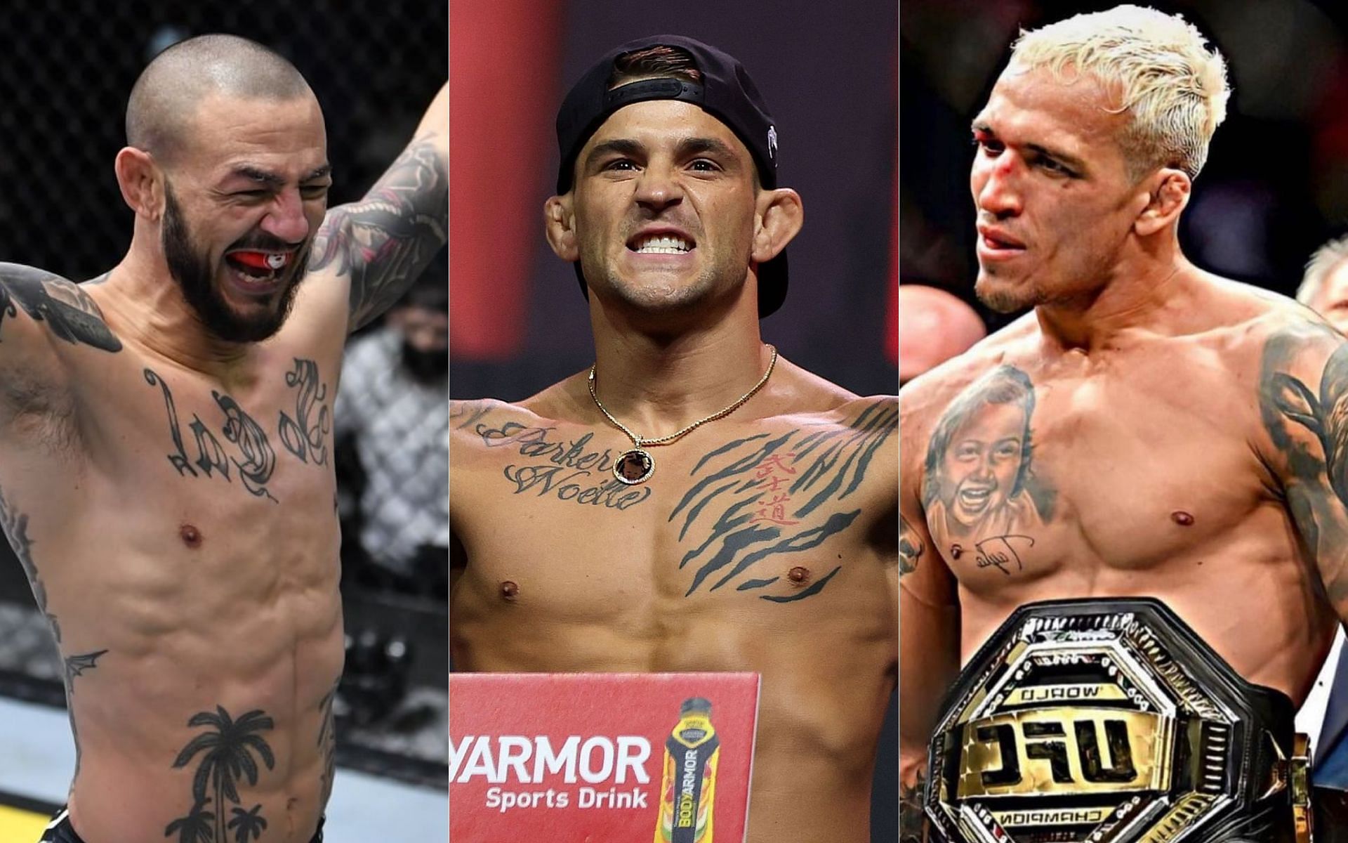 Cub Swanson (left), Dustin Poirier (middle) and Charles Oliveira (right) [Image credits: @ufc and @charlesdobronxs on Instagram]