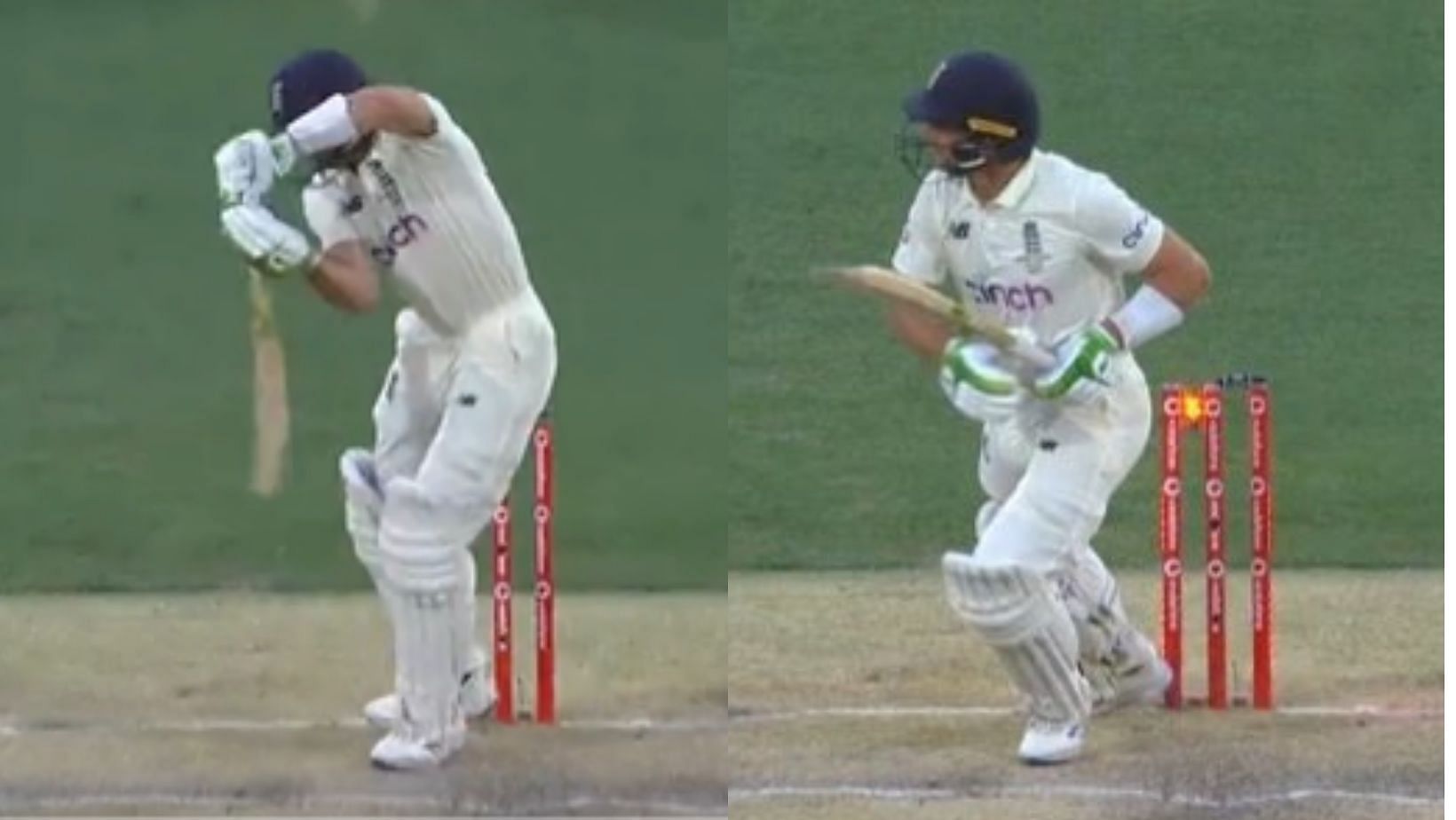 Snippets from Jos Buttler&#039;s wicket.