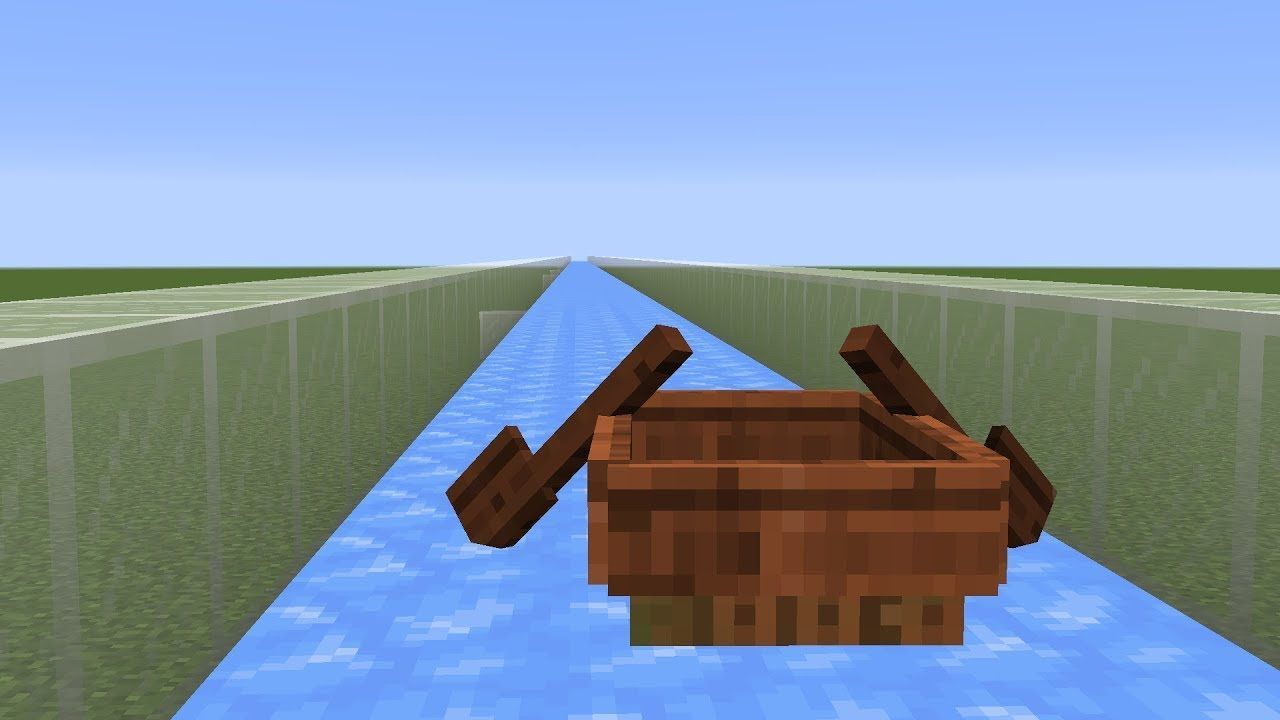 This redstone device can capture and replace a boat at the end of an ice track (Image via Mojang)