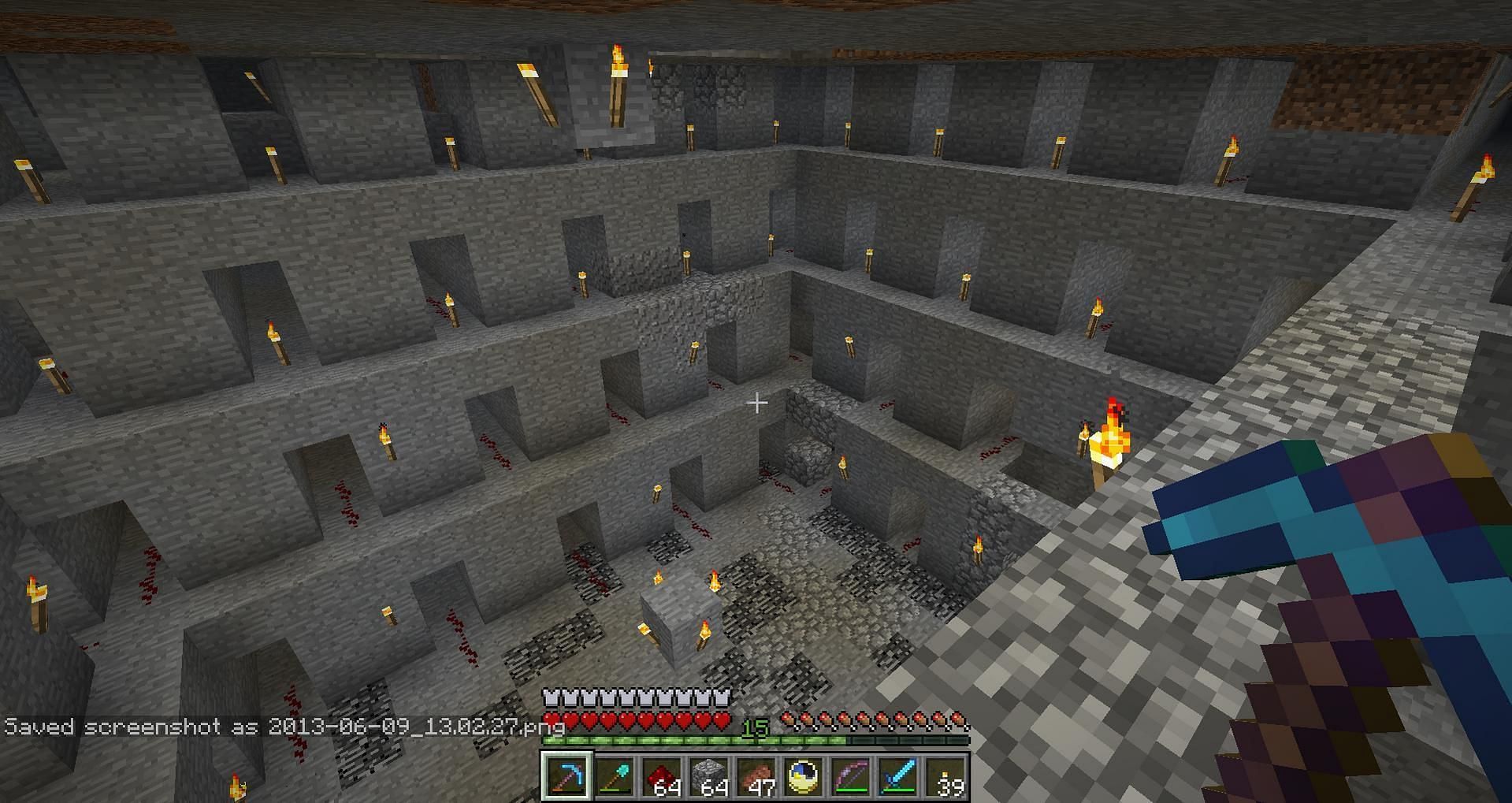 Mining underground (Image via Minecraft)
