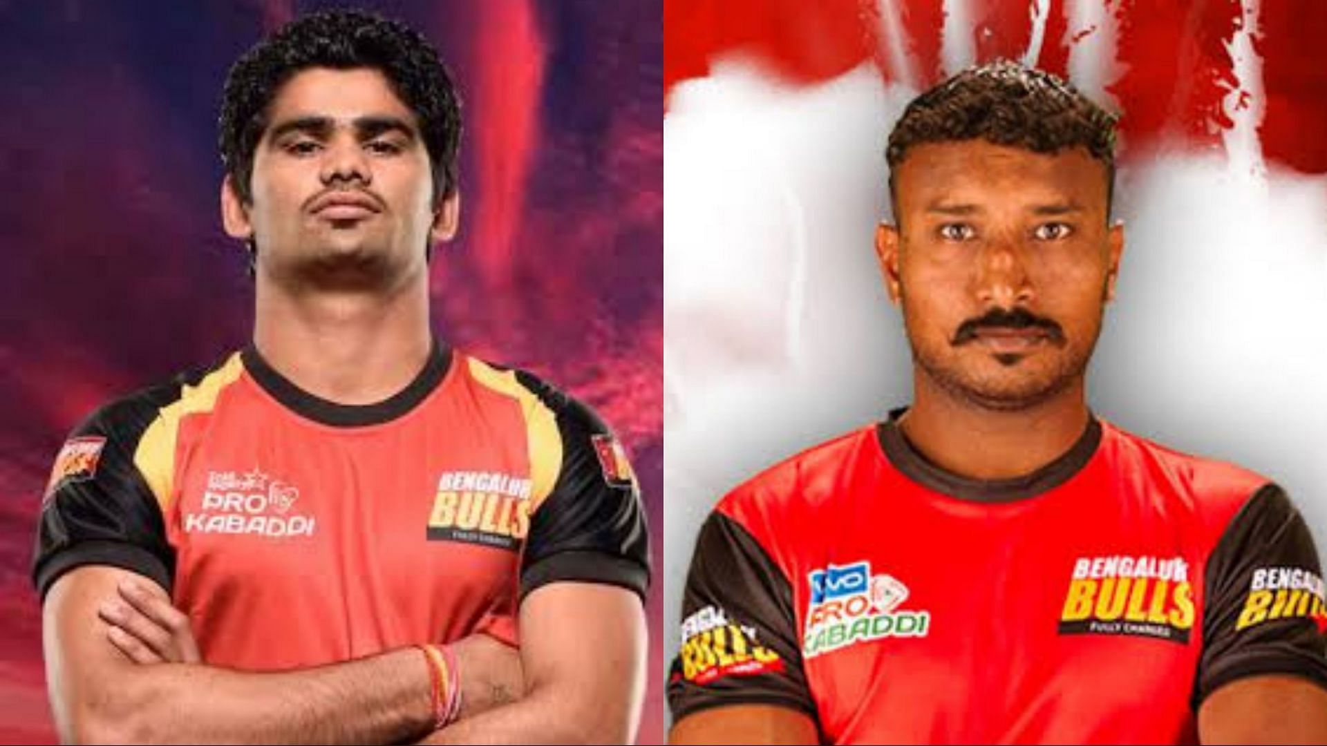 Stars like Pardeep Narwal (L) and Kashiling Adake played only a solitary season for the Bengaluru Bulls