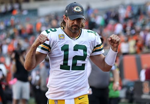 Aaron Rodgers of the Green Bay Packers v Cincinnati Bengals