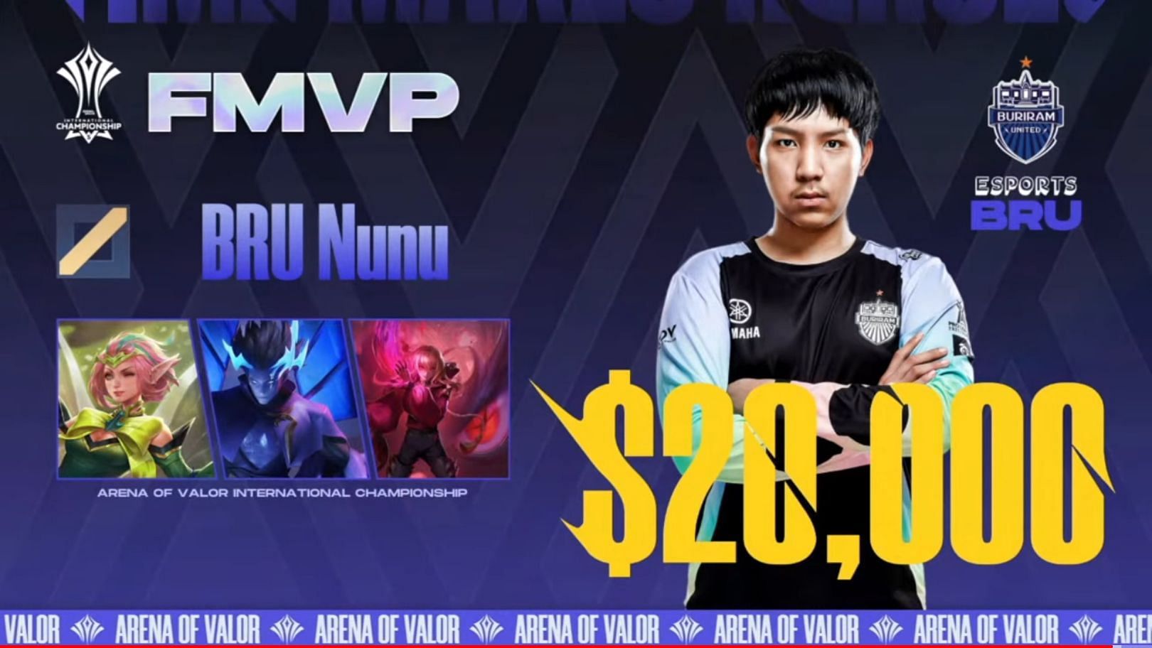 Bru Nunu was the MVP of Arena of Valor International Championship 2021 Finals (Image via YouTube/Garena AOV Indonesia)