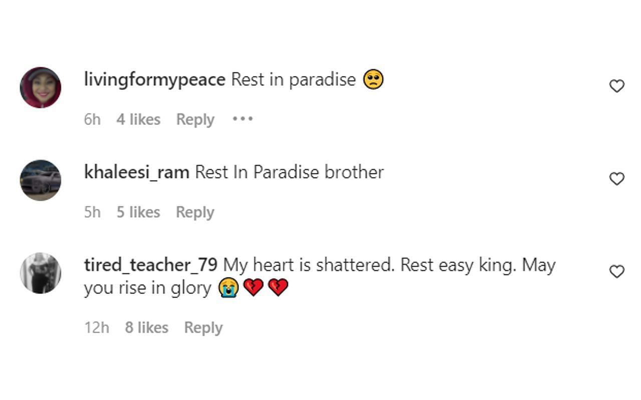 Fans expressing their grief (Image via voodoo_0692/Instagram)