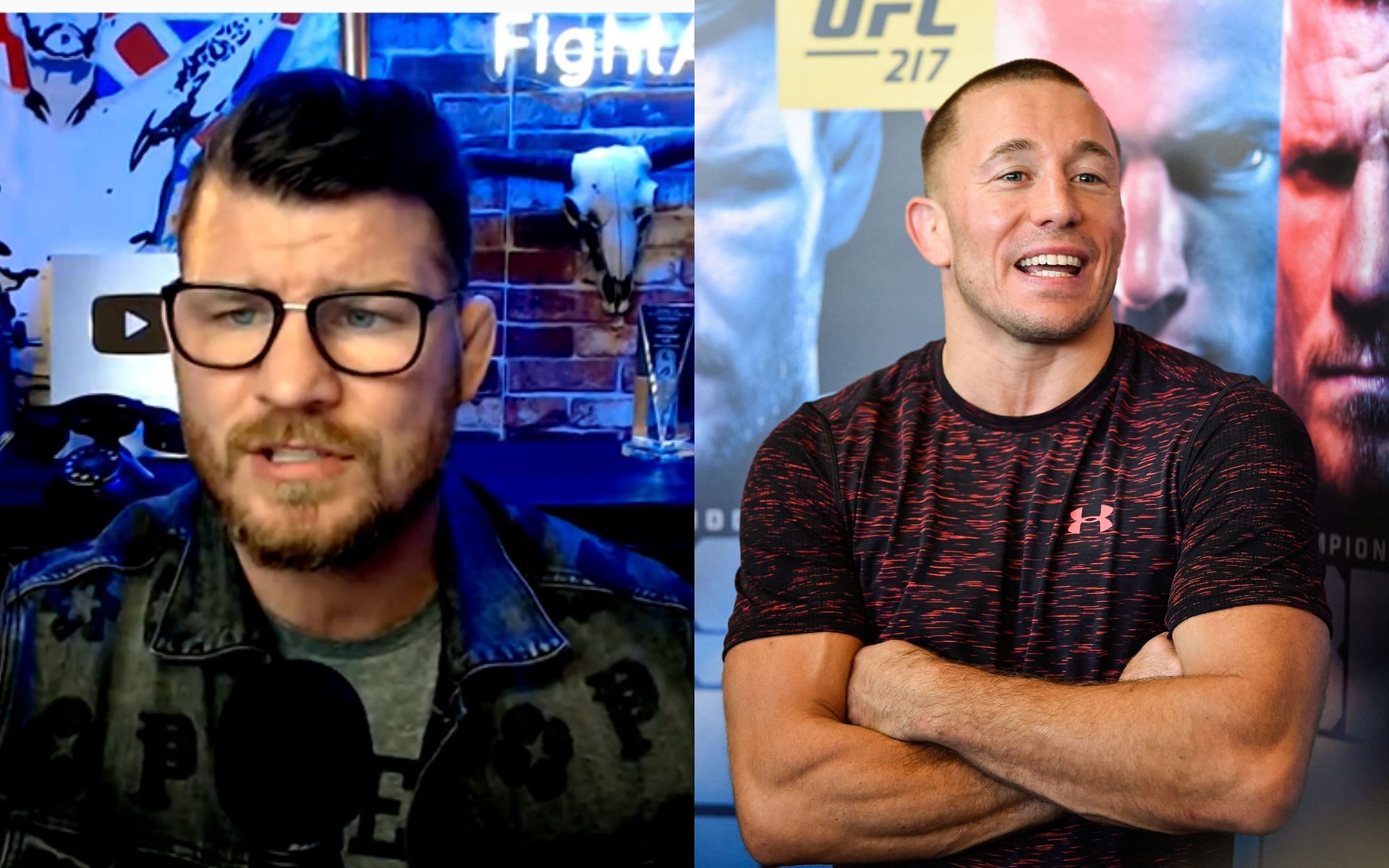 Michael Bisping (left) via YouTube/Michael Bisping, Georges St-Pierre (right)