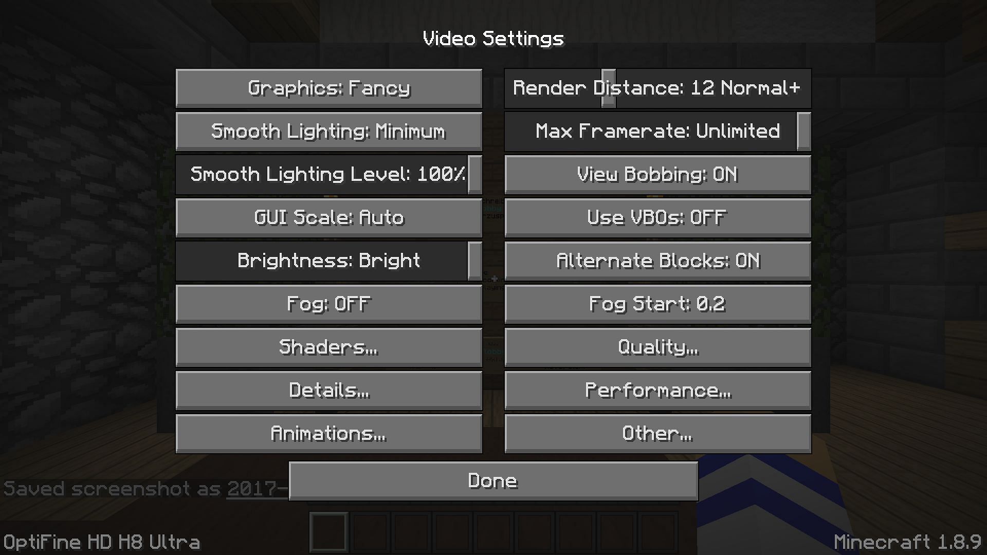 minecraft forge experimental settings