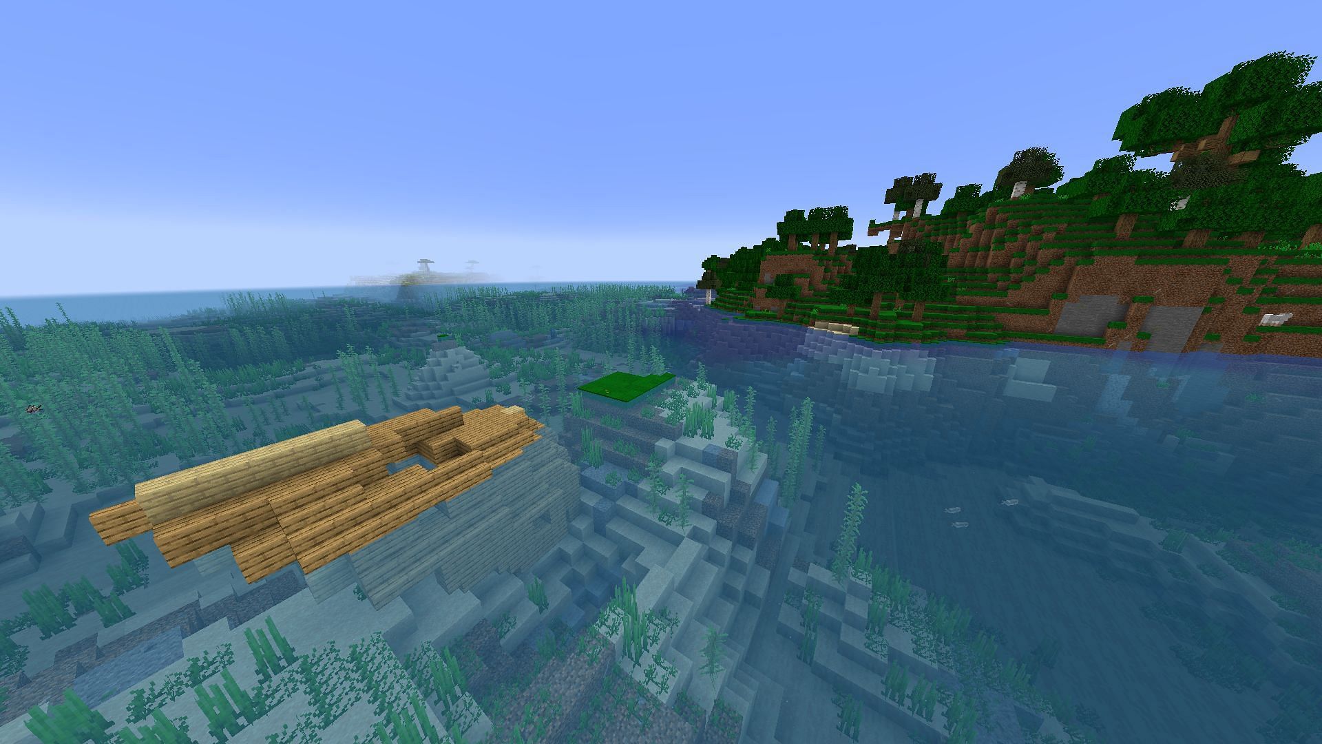 A shipwreck near spawn (Image via Reddit/u/DlVlDERE)