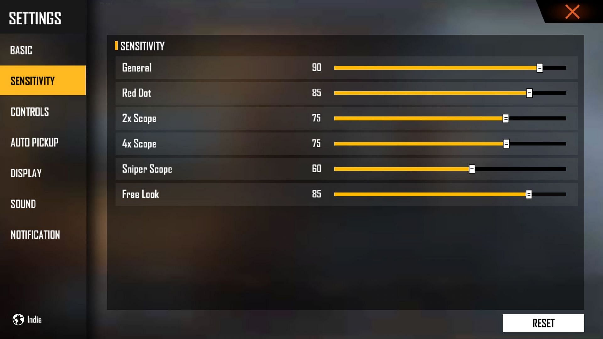 These are the settings that players can try out (Image via Free Fire)