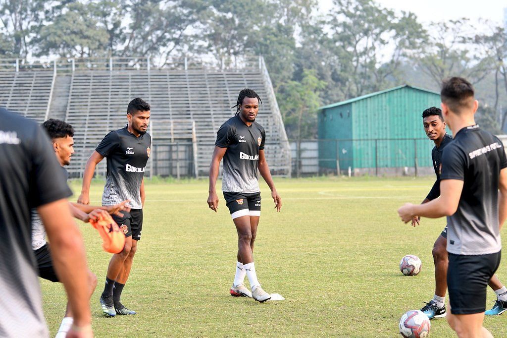 Gokulam Kerala FC players during a training session - Image Courtesy: I-League Twitter