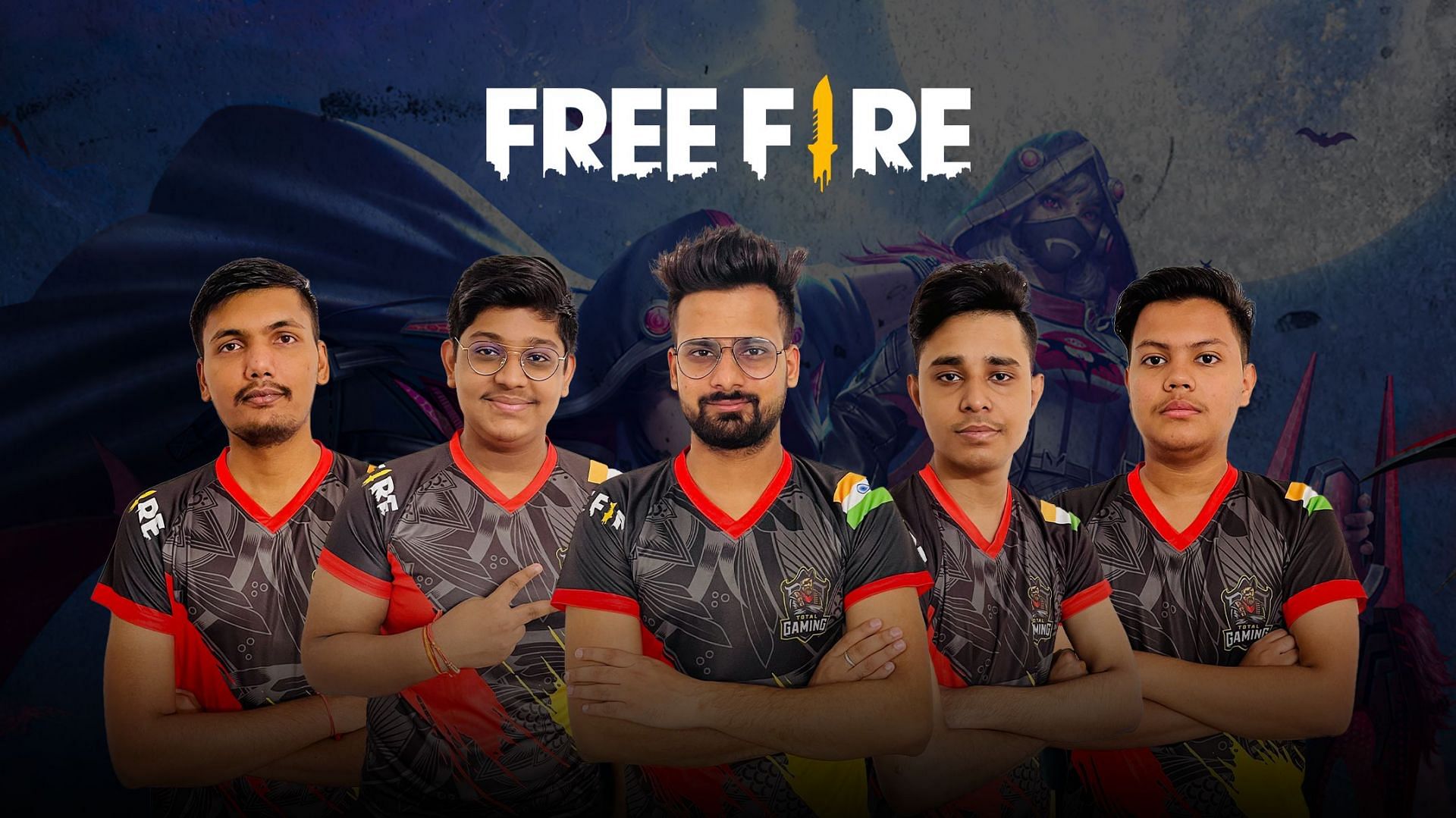 The Free Fire roster of Total Gaming (Image via Sportskeeda)