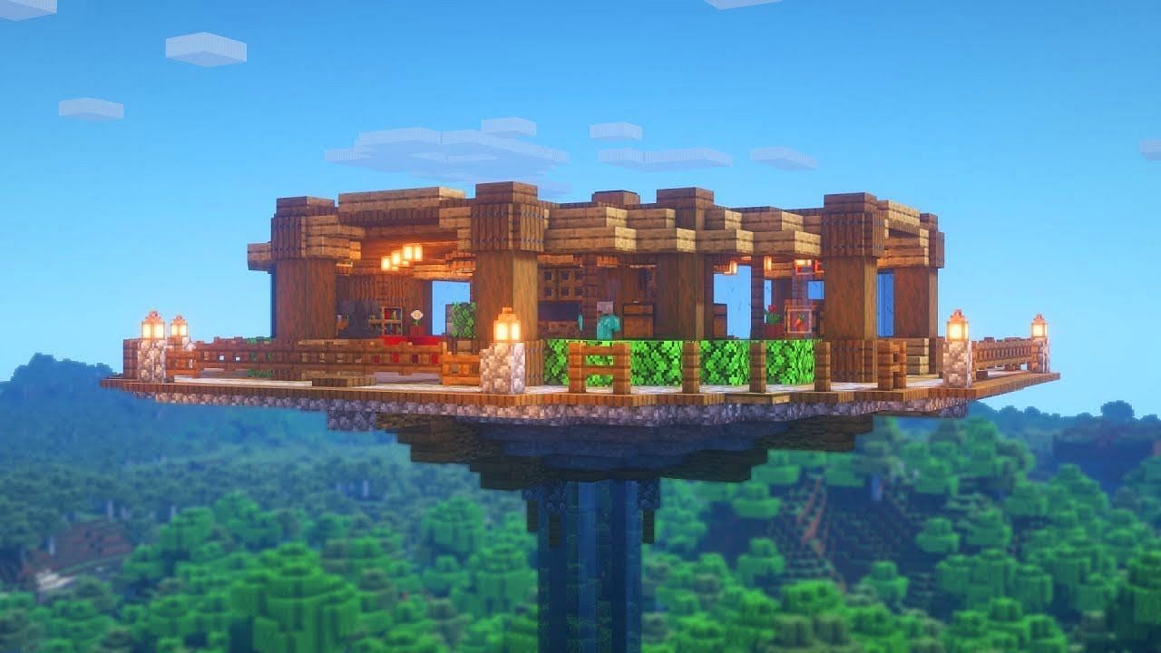 Giant towers are great sky bases to try out (Image via Minecraft)