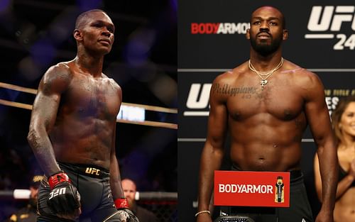 UFC superstars Israel Adesanya (left) and Jon Jones (right)