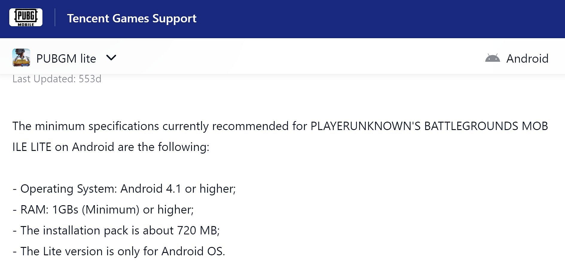 BGMI Lite&#039;s requirements will be similar to PUBG Mobile Lite (Image via Tencent)