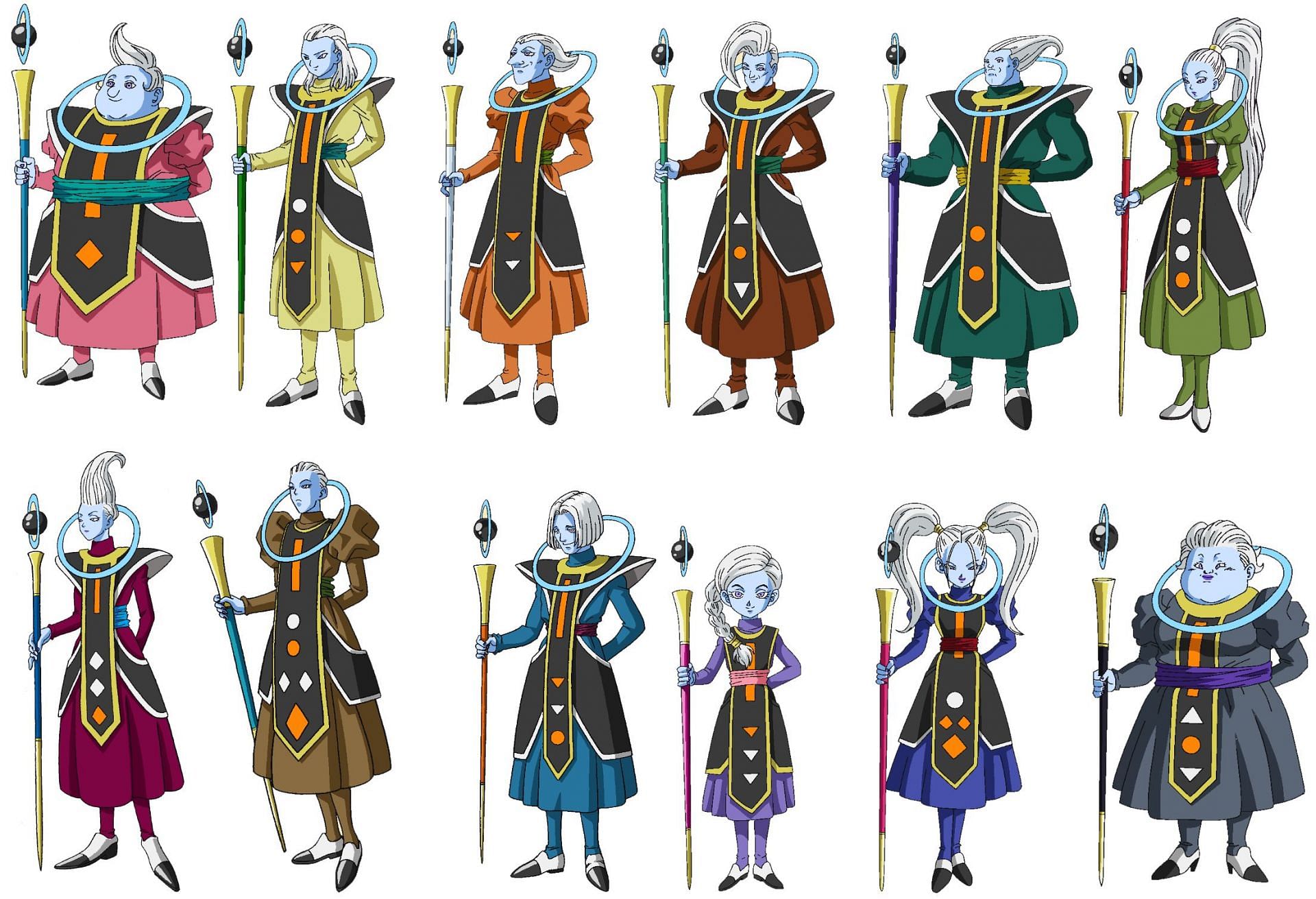 Angels of the various Universes as seen in Dragon Ball Super. (Image via Dragon Ball Wiki)