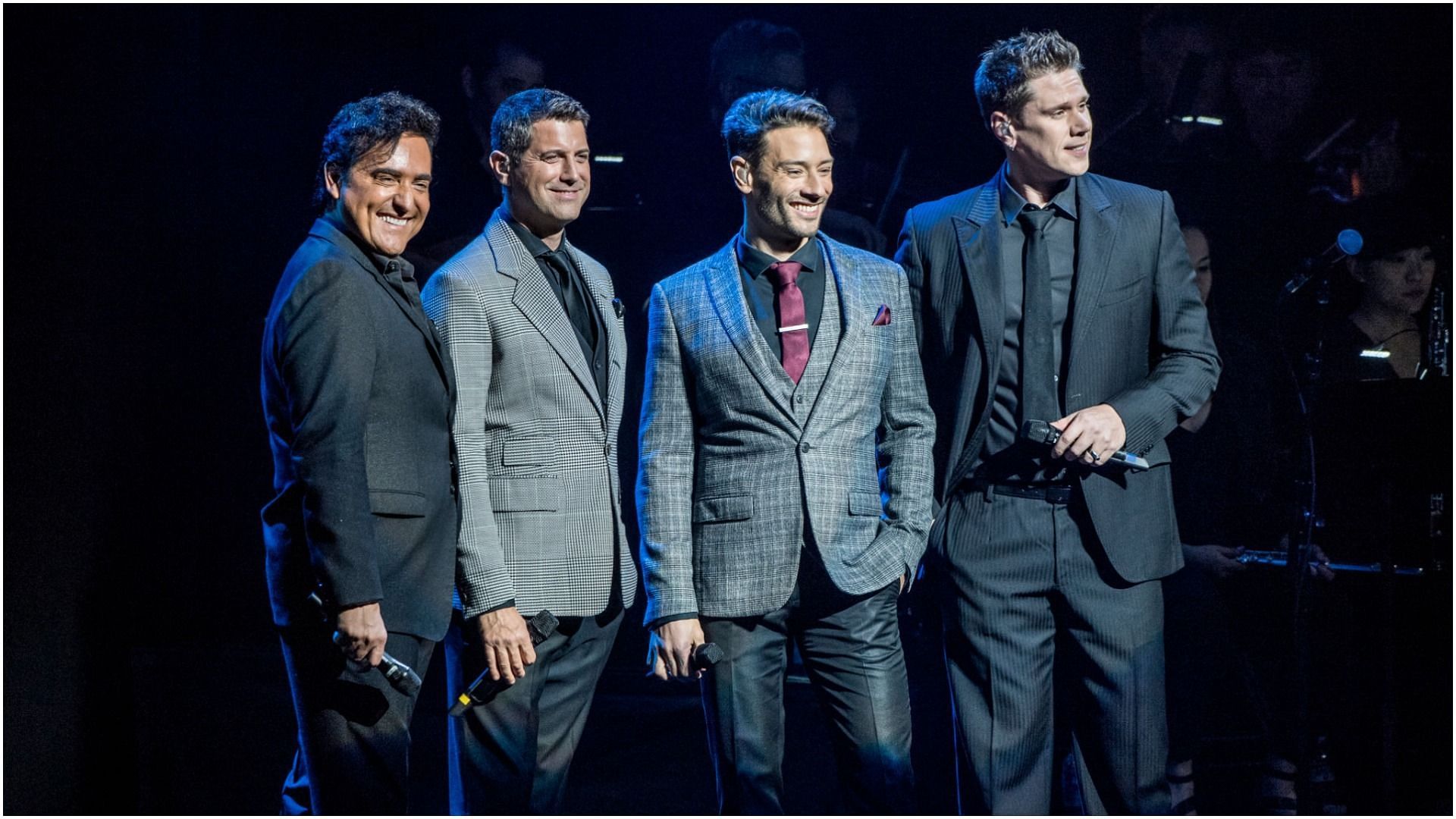 Carlos Marin, Sebastien Izambard, Urs Buhler and David Miller of Il Divo perform at Dolby Theatre (Image by Timothy Norris via Getty Images)
