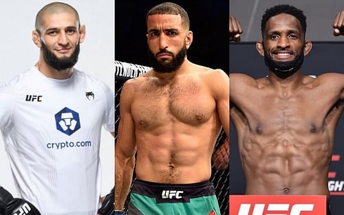 (L to R) Khamzat Chimaev, Belal Muhammad and Neil Magny via Instagram @khamzat_chimaev, @bullyb170 and @neil_magny170