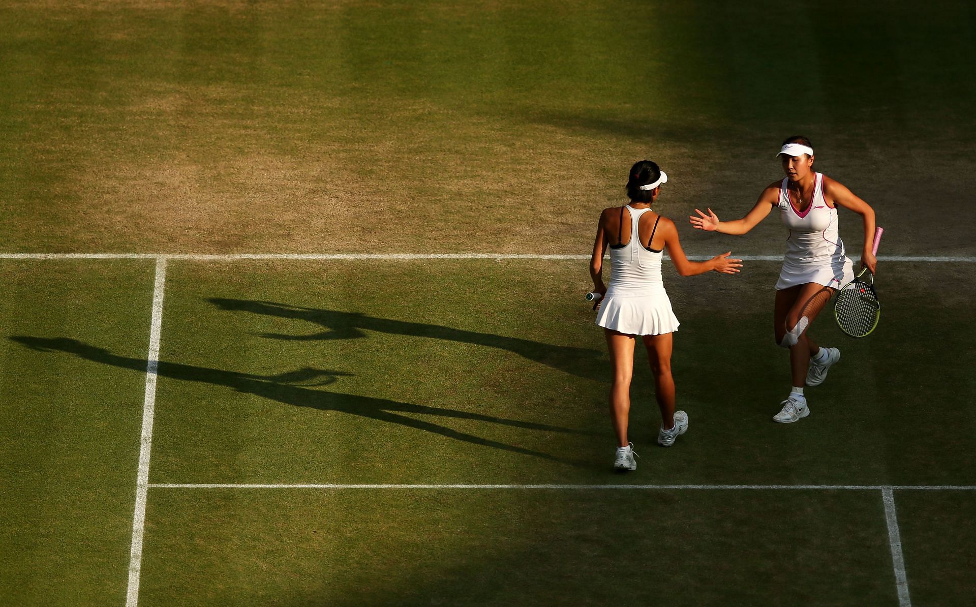 Peng Shuai (R) has not made any public appearances since coming forward with her allegations.