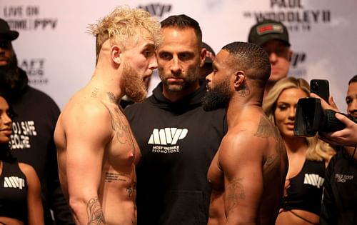 Jake Paul v Tyron Woodley - Weigh-in