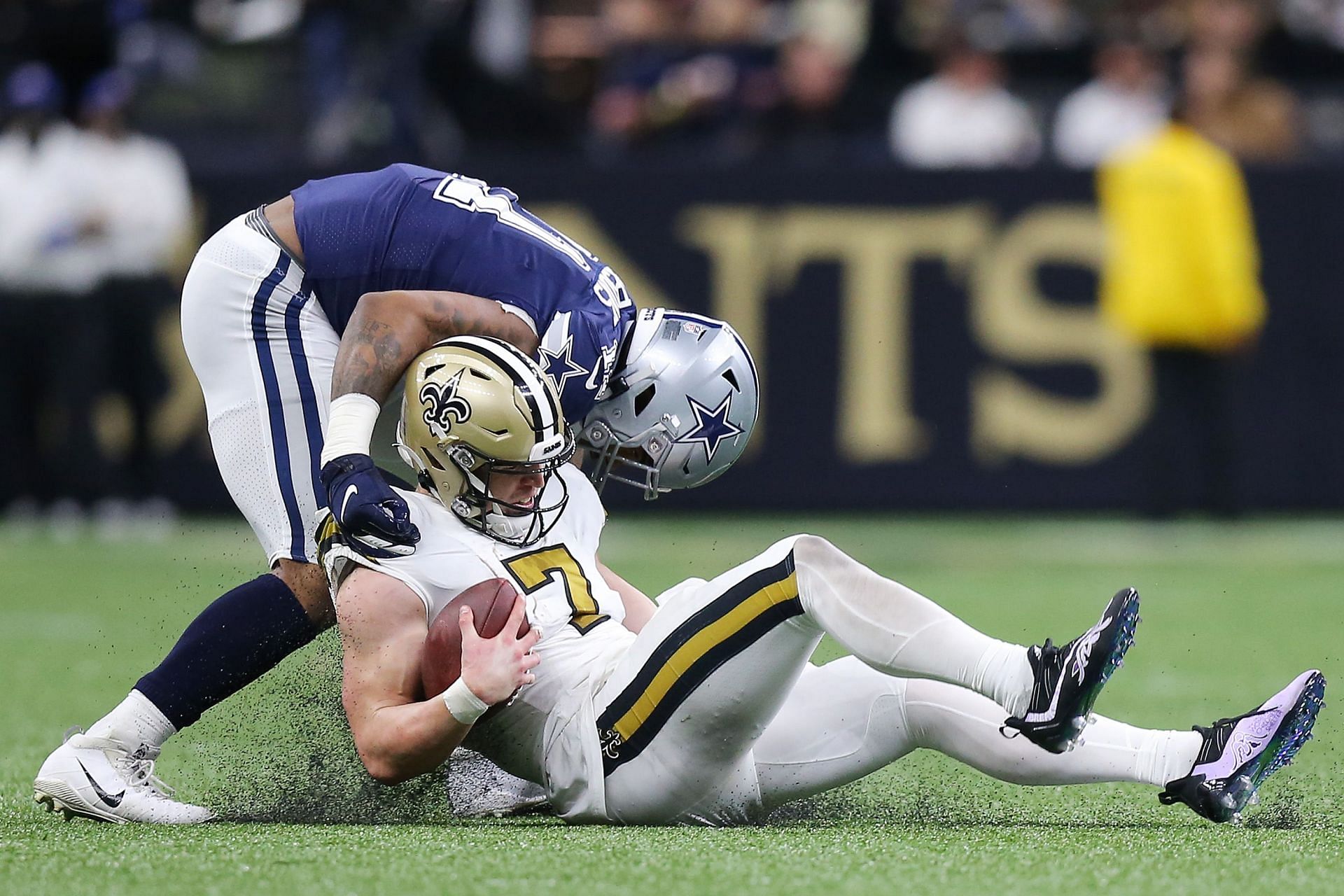 Hill was sacked twice during the NFL's Thursday night showcase (Photo: Getty)