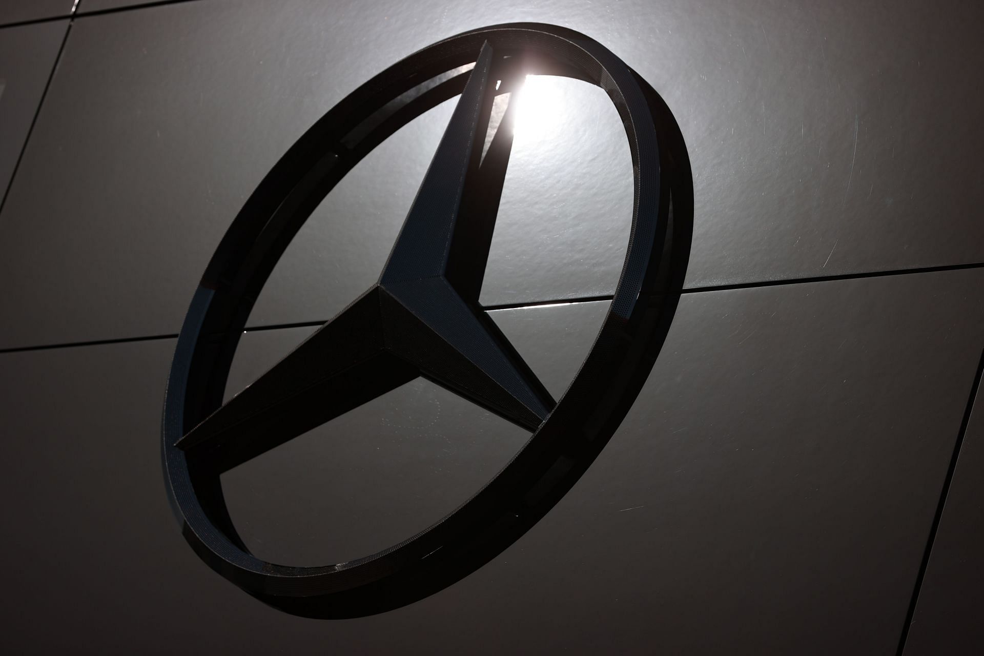 A general view of a Mercedes logo in the F1 Paddock. (Photo by Mark Thompson/Getty Images)