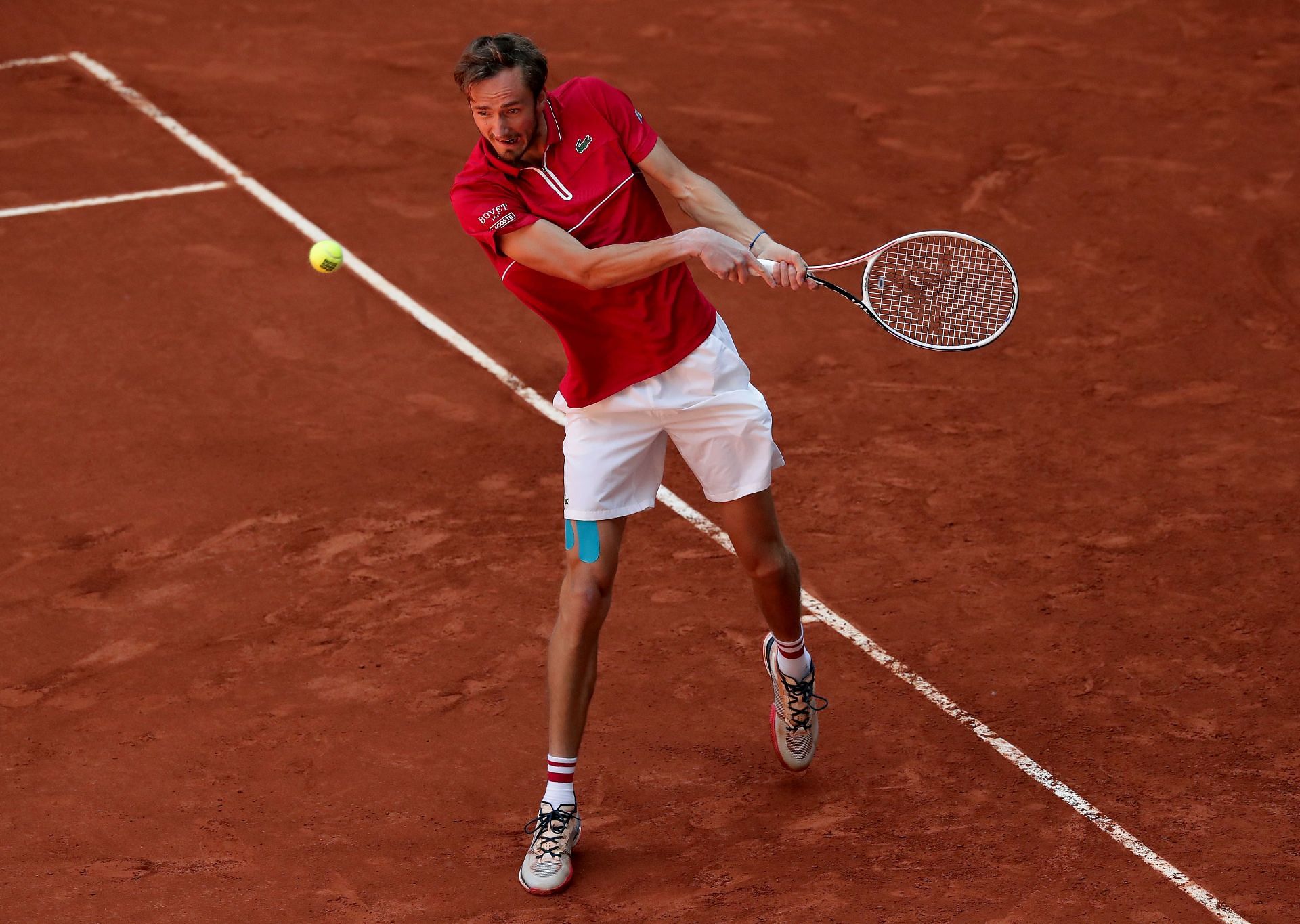 Daniil Medvedev in action during the 2021 Madrid Open