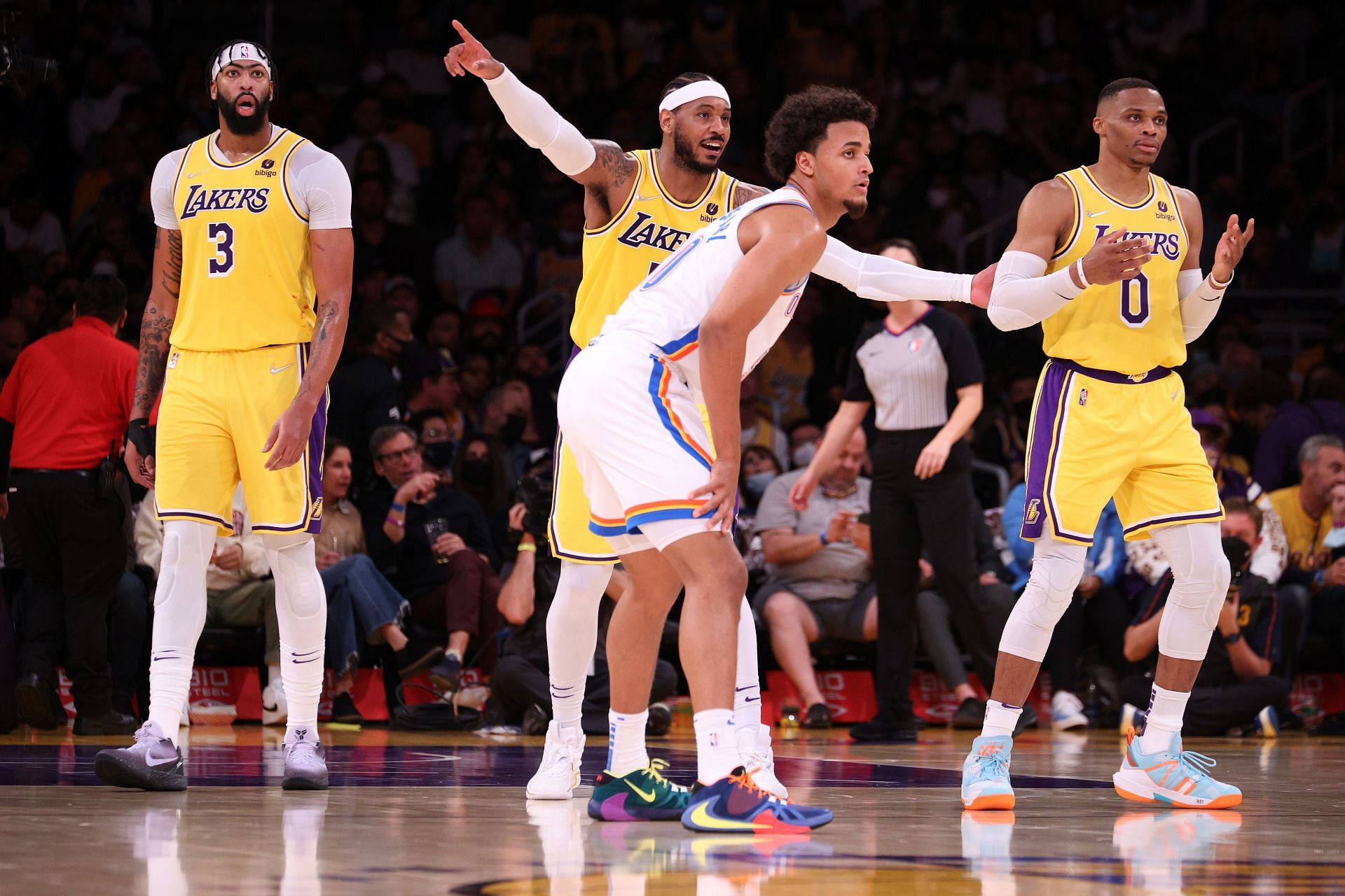 Anthony Davis, Carmelo Anthony, and Russell Westbrook