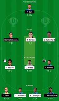Dream11 Team for Colombo Stars vs Dambulla Giants - Lanka Premier League 2021.