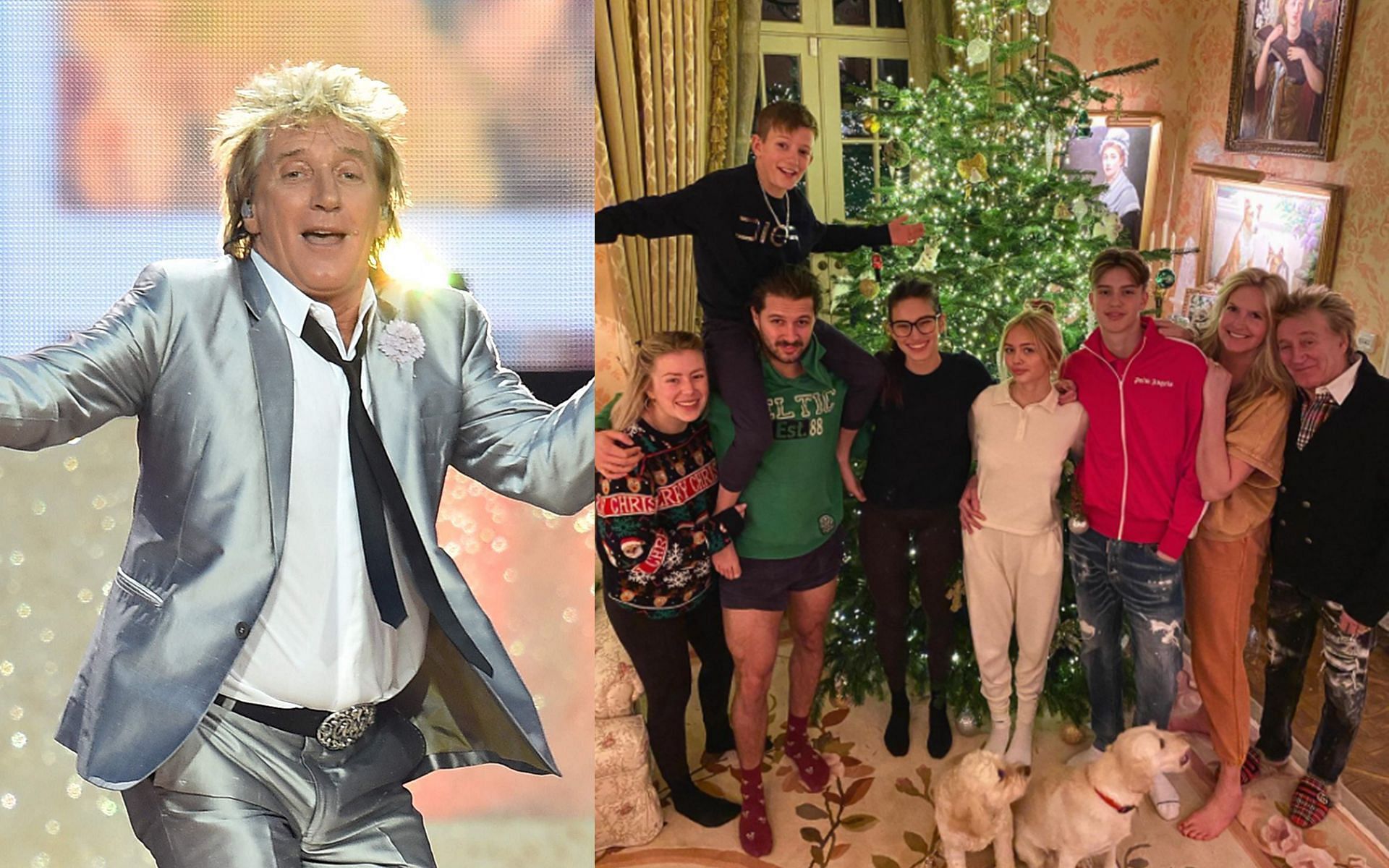 Rod Stewart is often seen spending time with his family on social media (Image via Sportskeeda)