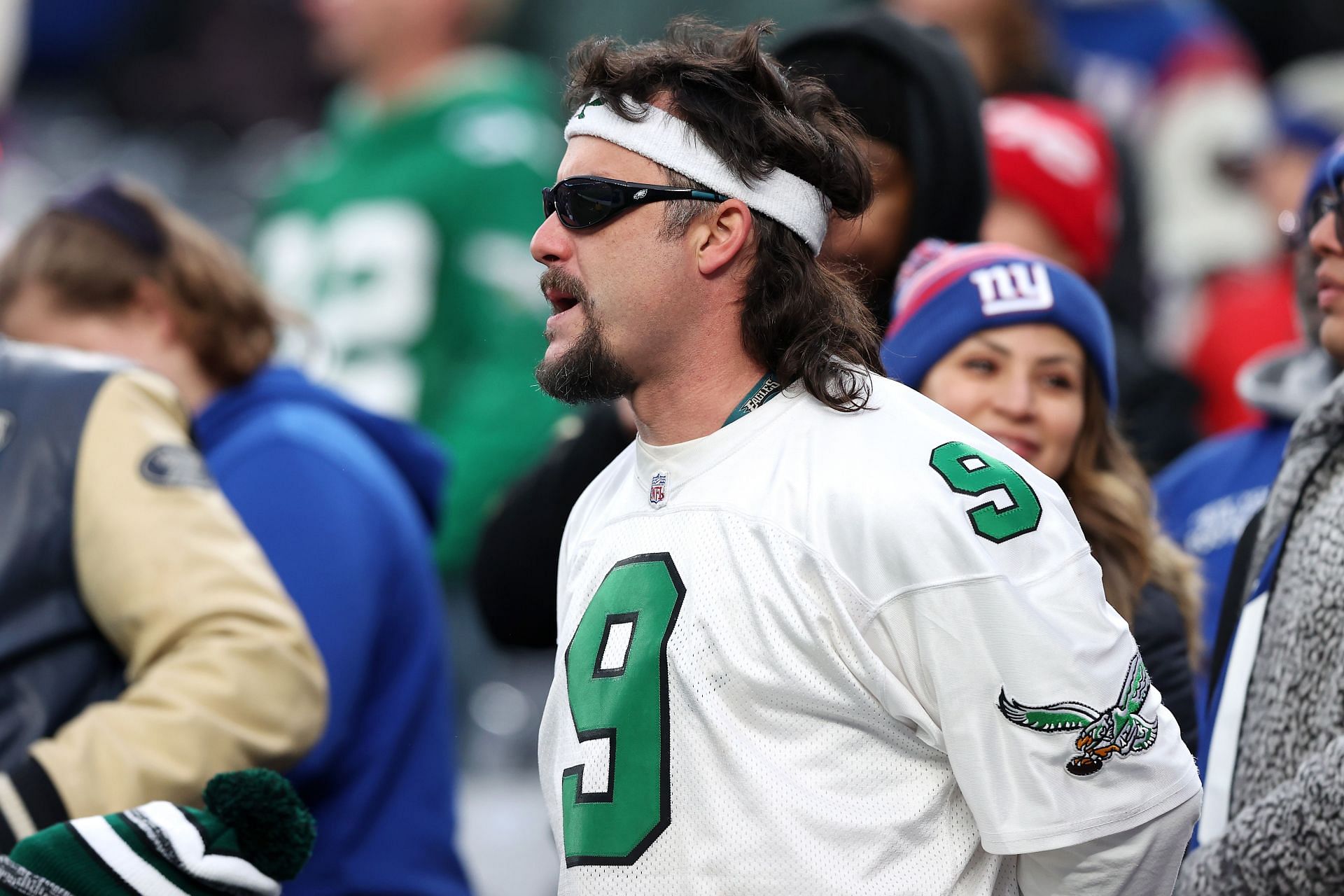 A Philadelphia Eagles fan watches Sunday&#039;s 13-7 defeat to the New York Giants in disbelief (Photo: Getty)
