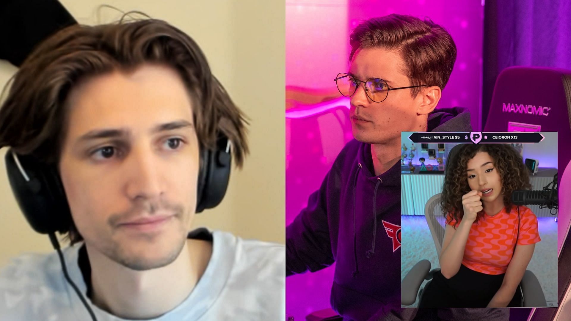 Pokimane defends xQc&#039;s fans against Nate Hill&#039;s comments (Image via Sportskeeda)